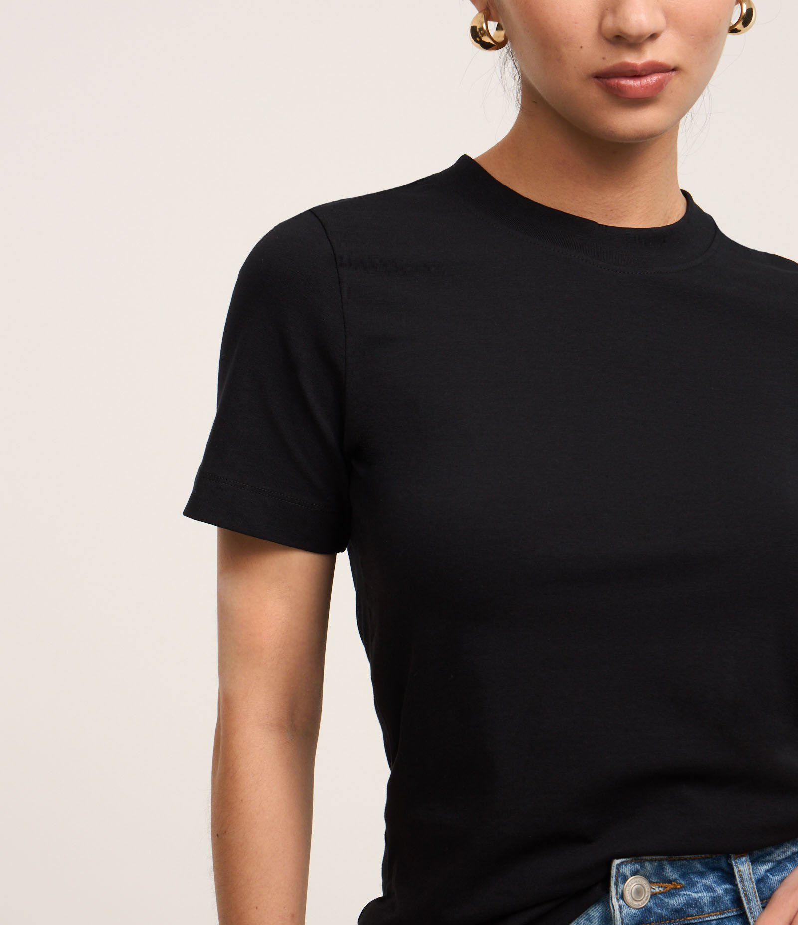 Blusa Básica Justinha em Ribana de Algodão Preto 3