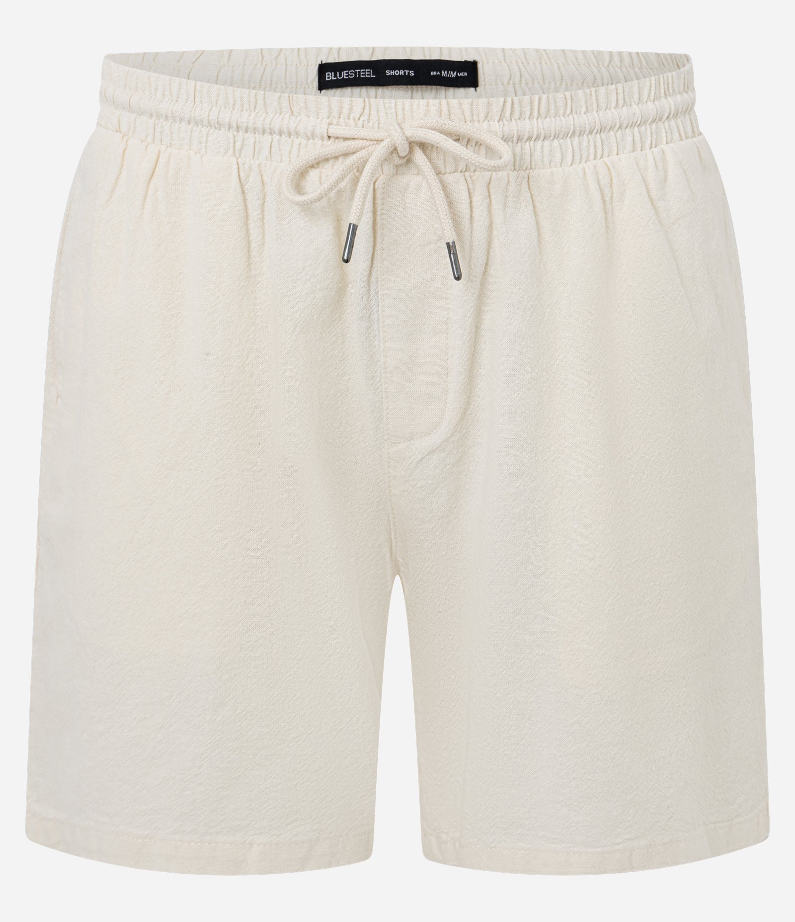 Bermuda em Algodão com Cós Elástico e Textura Off White 6