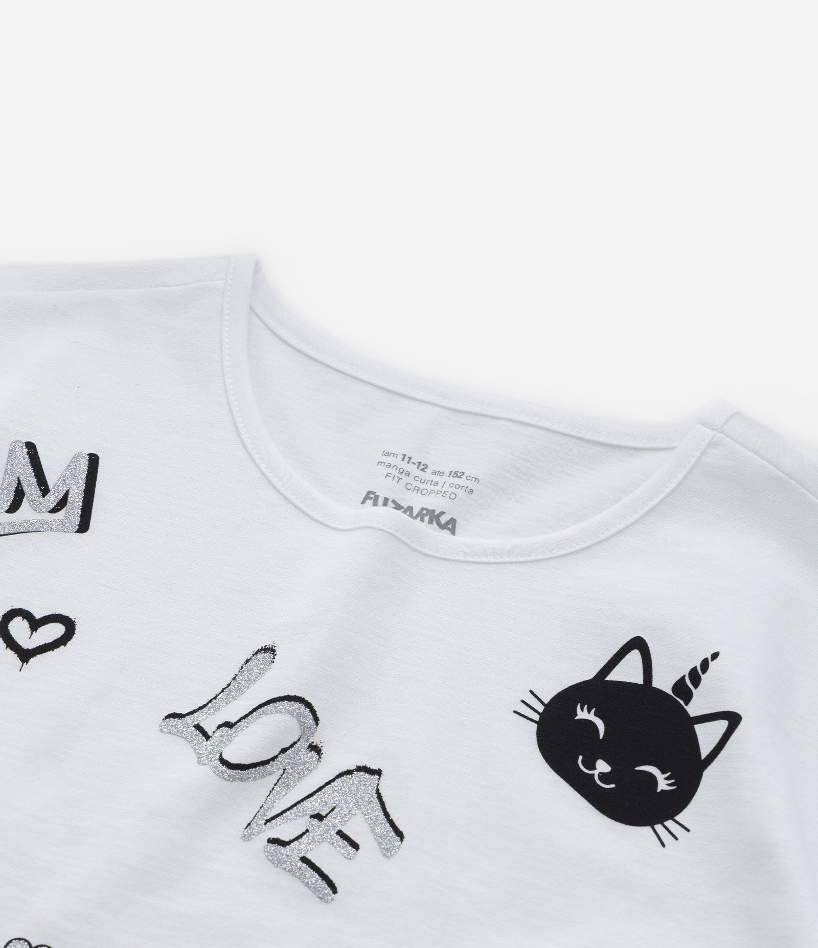 Camiseta Relaxed com Estampa de Doodles - Tam 5 a 14 Anos Branco Neve 4