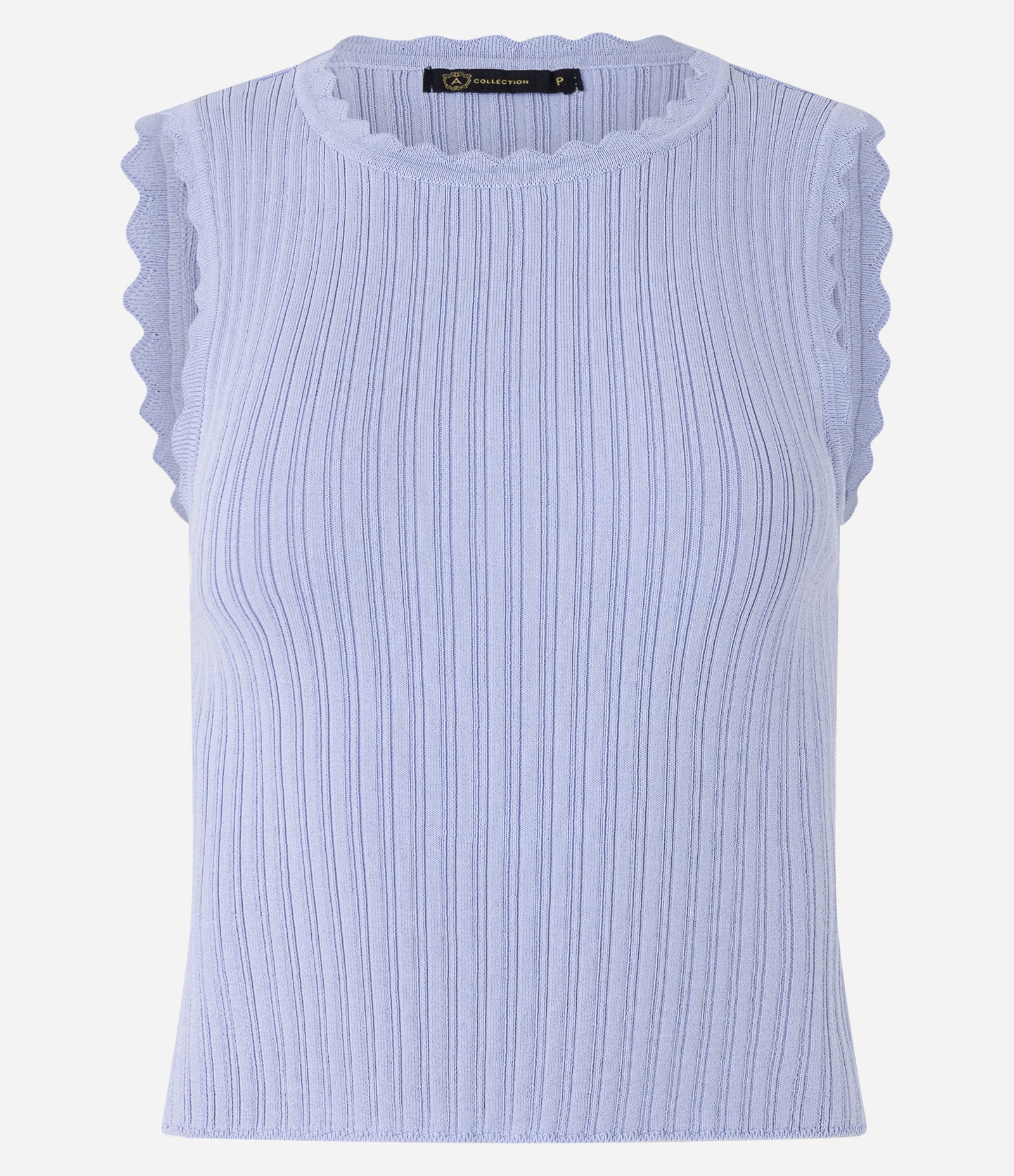 Blusa em Tricô Canelado com Detalhe Ondulados Lilás 5