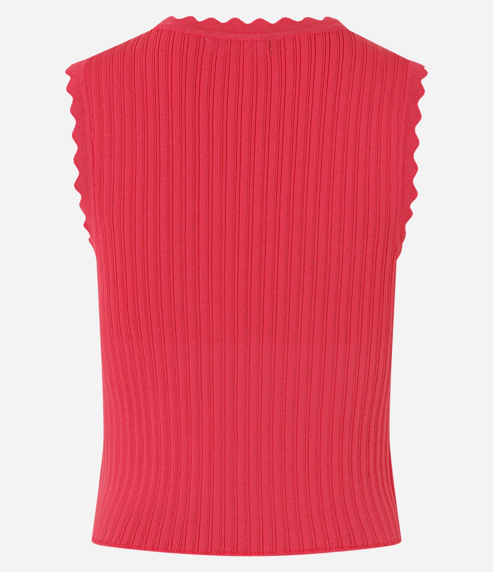 Blusa em Tricô Canelado com Detalhe Ondulados Vermelho Rosado 8
