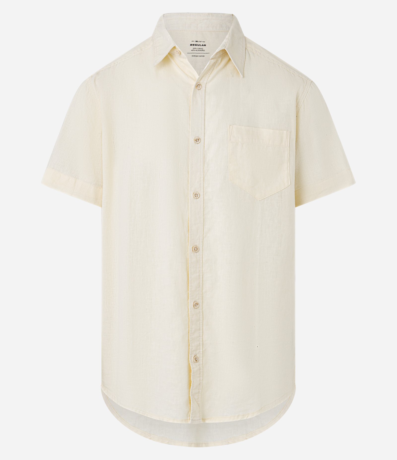 Camisa Comfort Básica em Linho com Bolso Frontal 1
