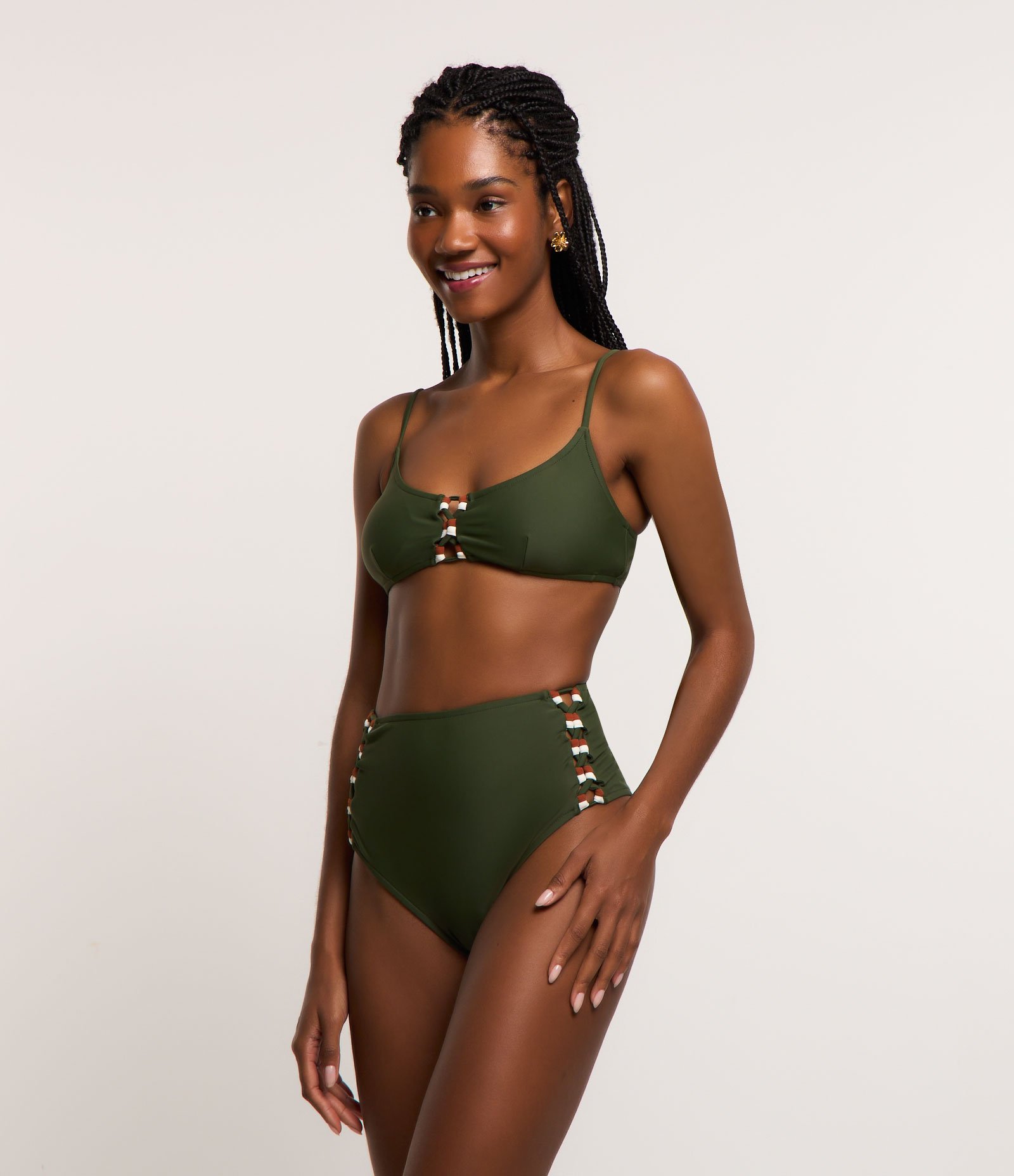 Biquíni Calcinha Hot Pants com Detalhes nas Laterais Verde 2