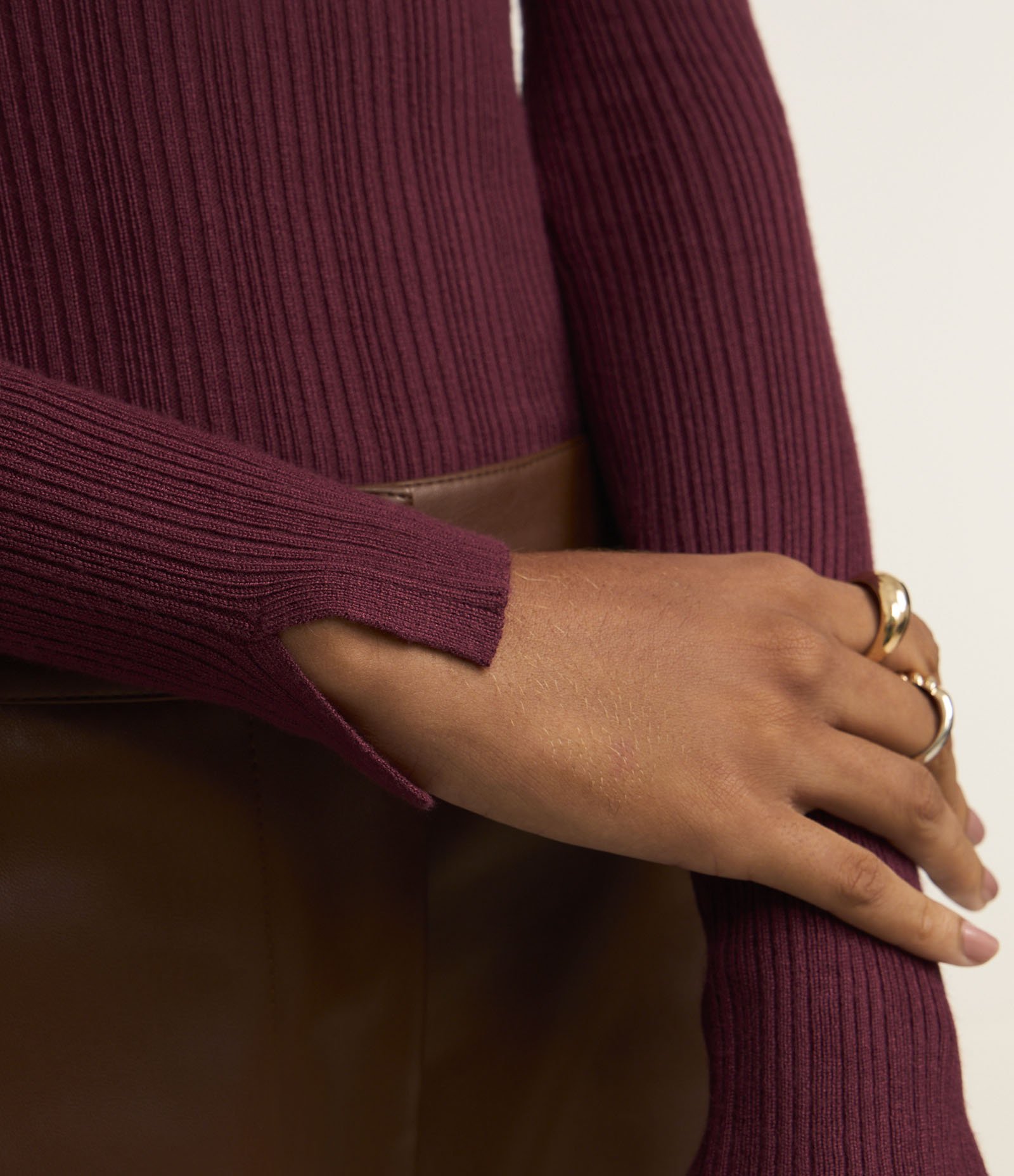 Suéter em Tricô com Textura Canelada Vermelho 3