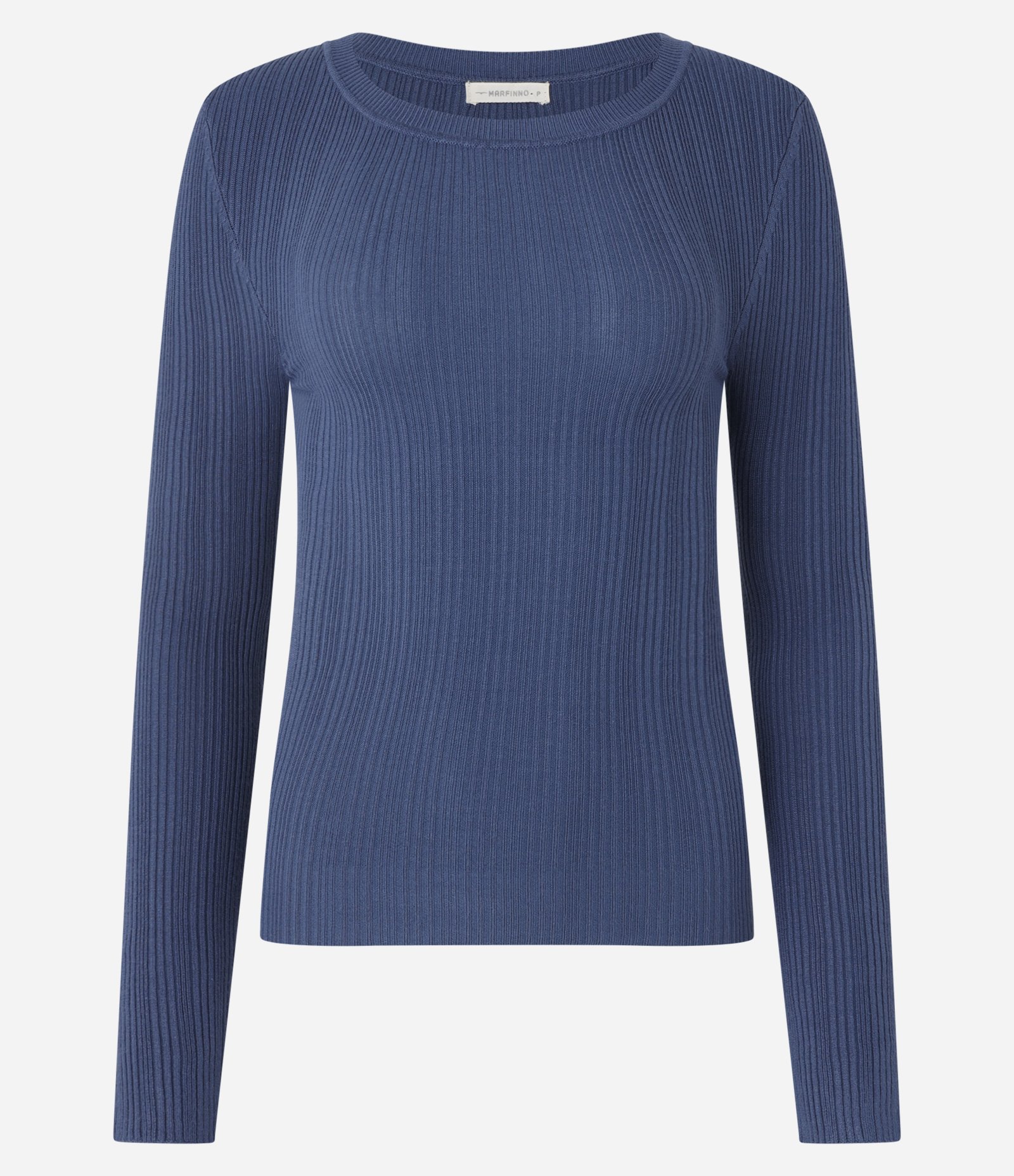 Suéter em Tricô com Textura Canelada Azul 5