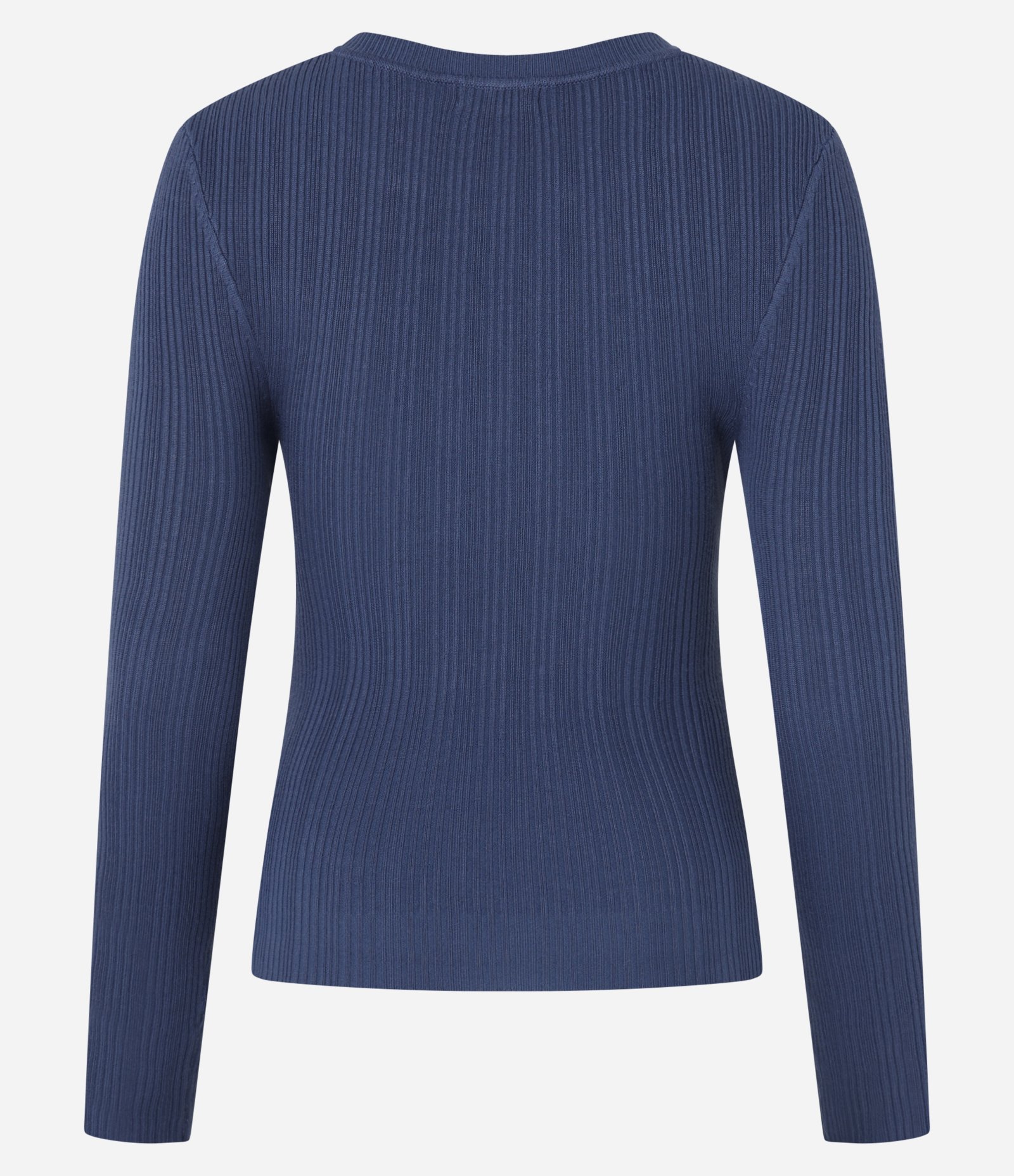 Suéter em Tricô com Textura Canelada Azul 7