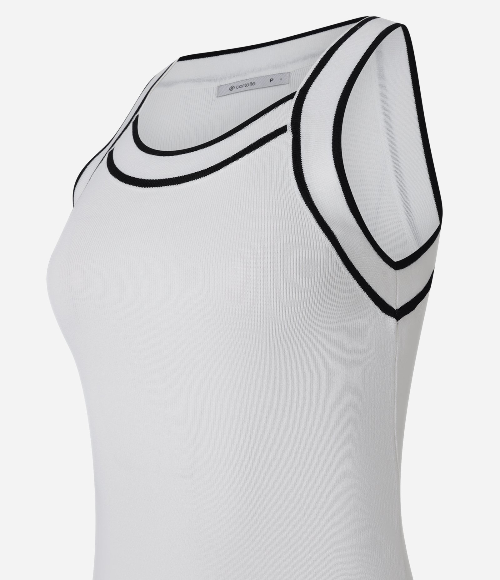 Blusa em Tricô com Detalhes Contrastantes Branco 2