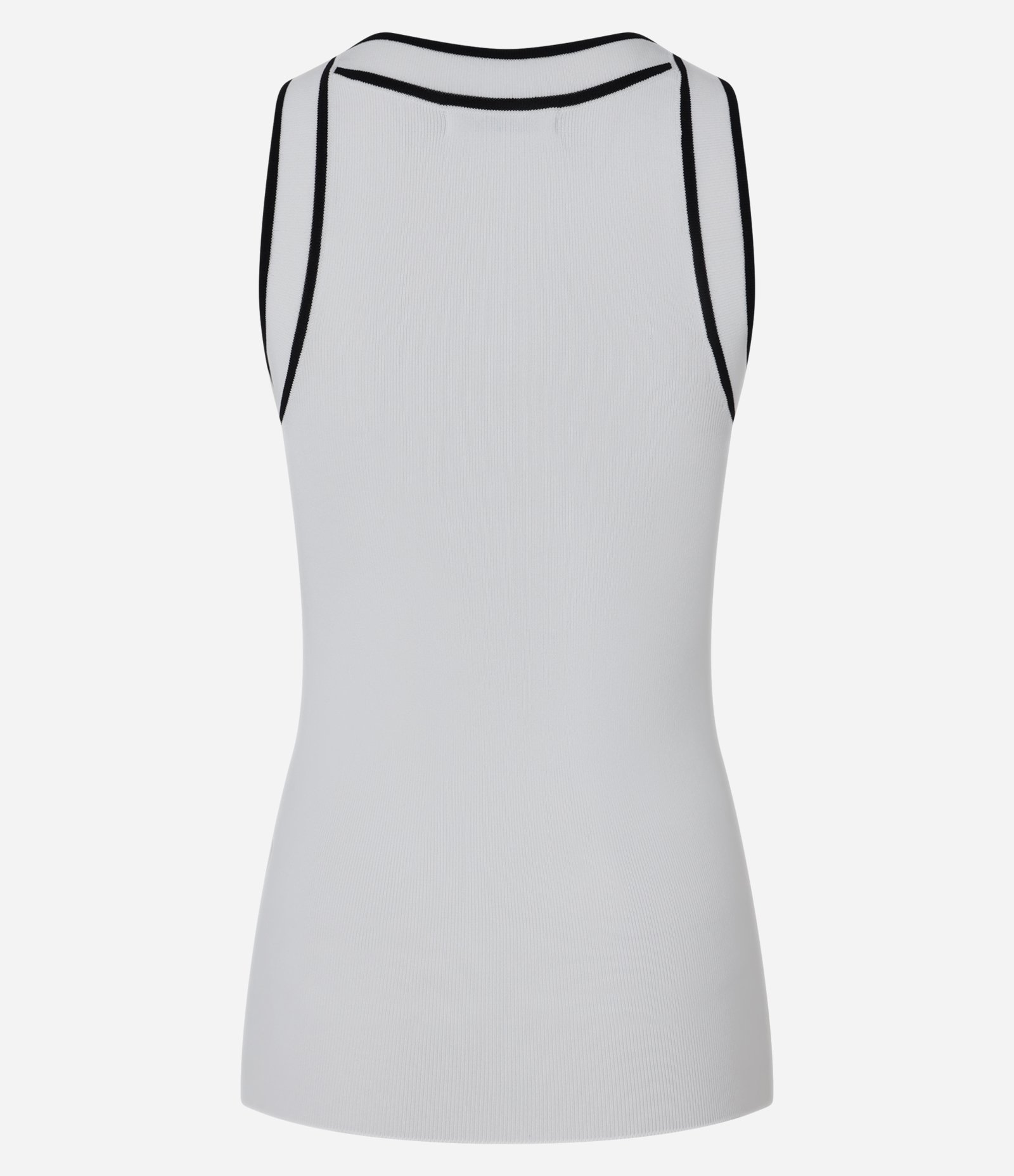 Blusa em Tricô com Detalhes Contrastantes Branco 3