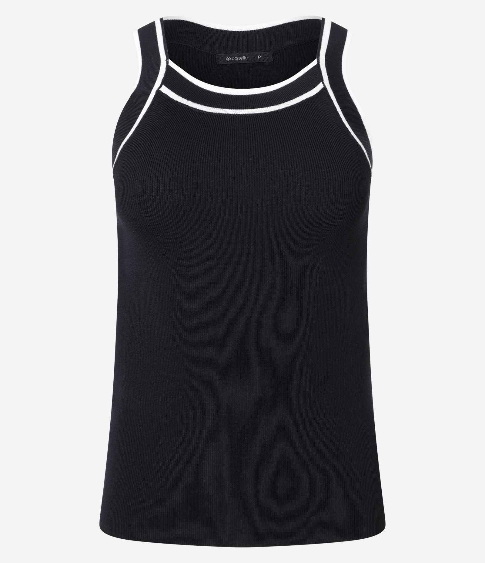 Blusa em Tricô com Detalhes Contrastantes Preto 6