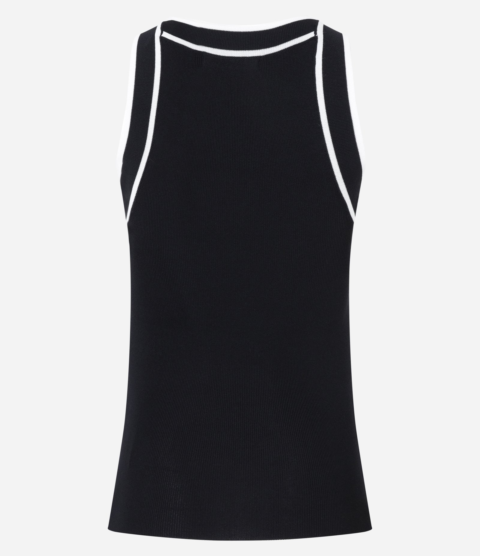 Blusa em Tricô com Detalhes Contrastantes Preto 8