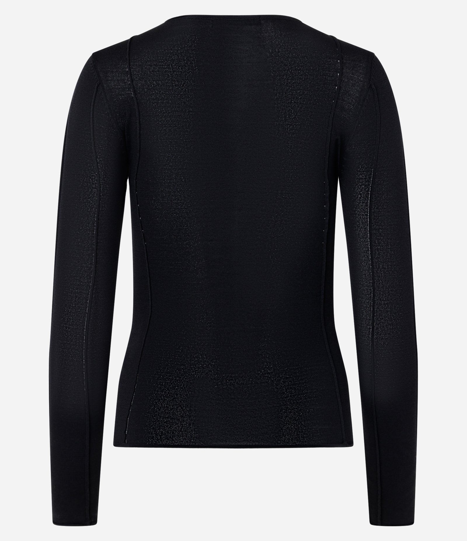 Suéter em Tricô com Gola Redonda e Frisos Frontais Preto 7