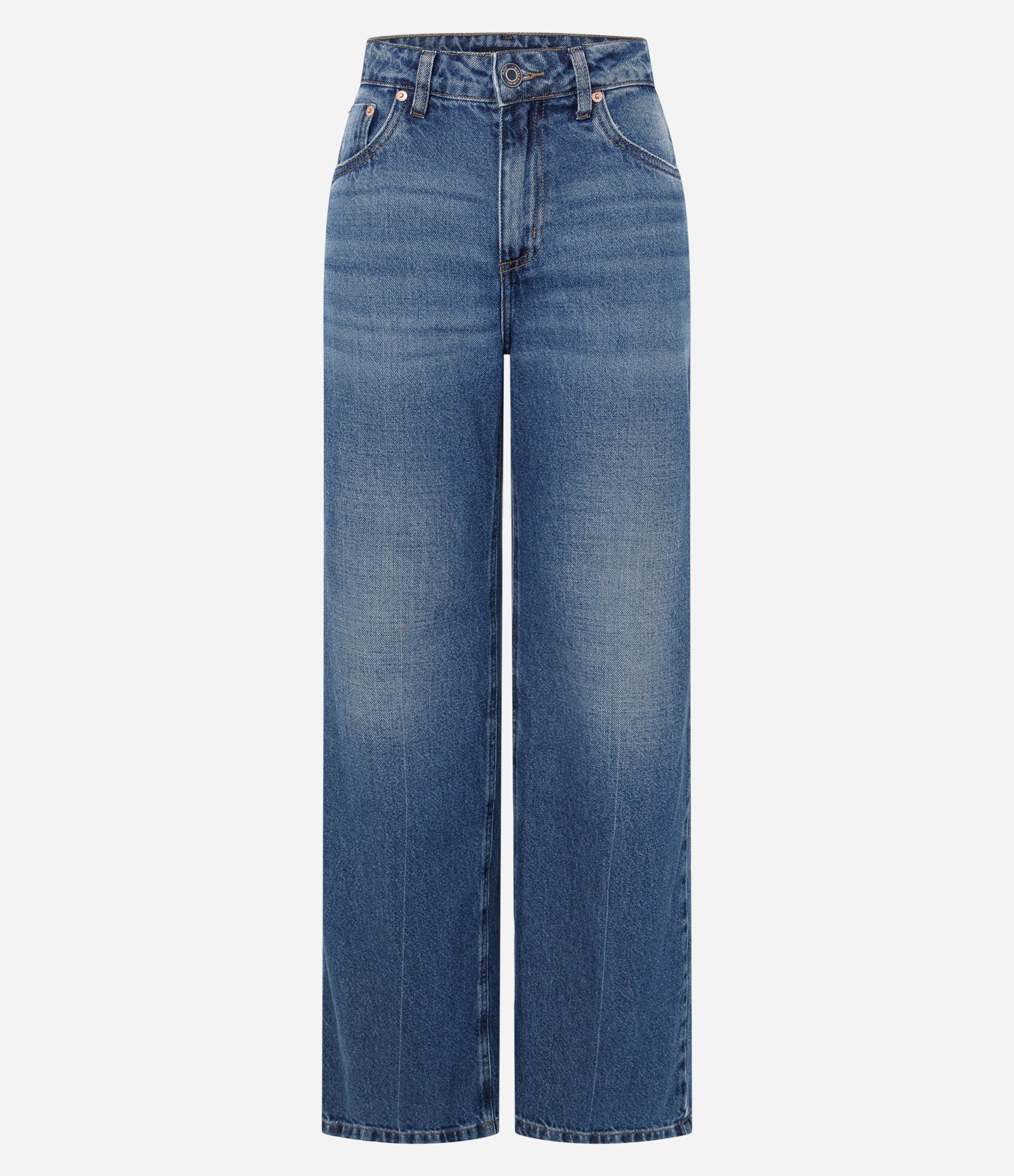 Calça Reta Comfort em Jeans com Bolsos e Frisos 927880074 5