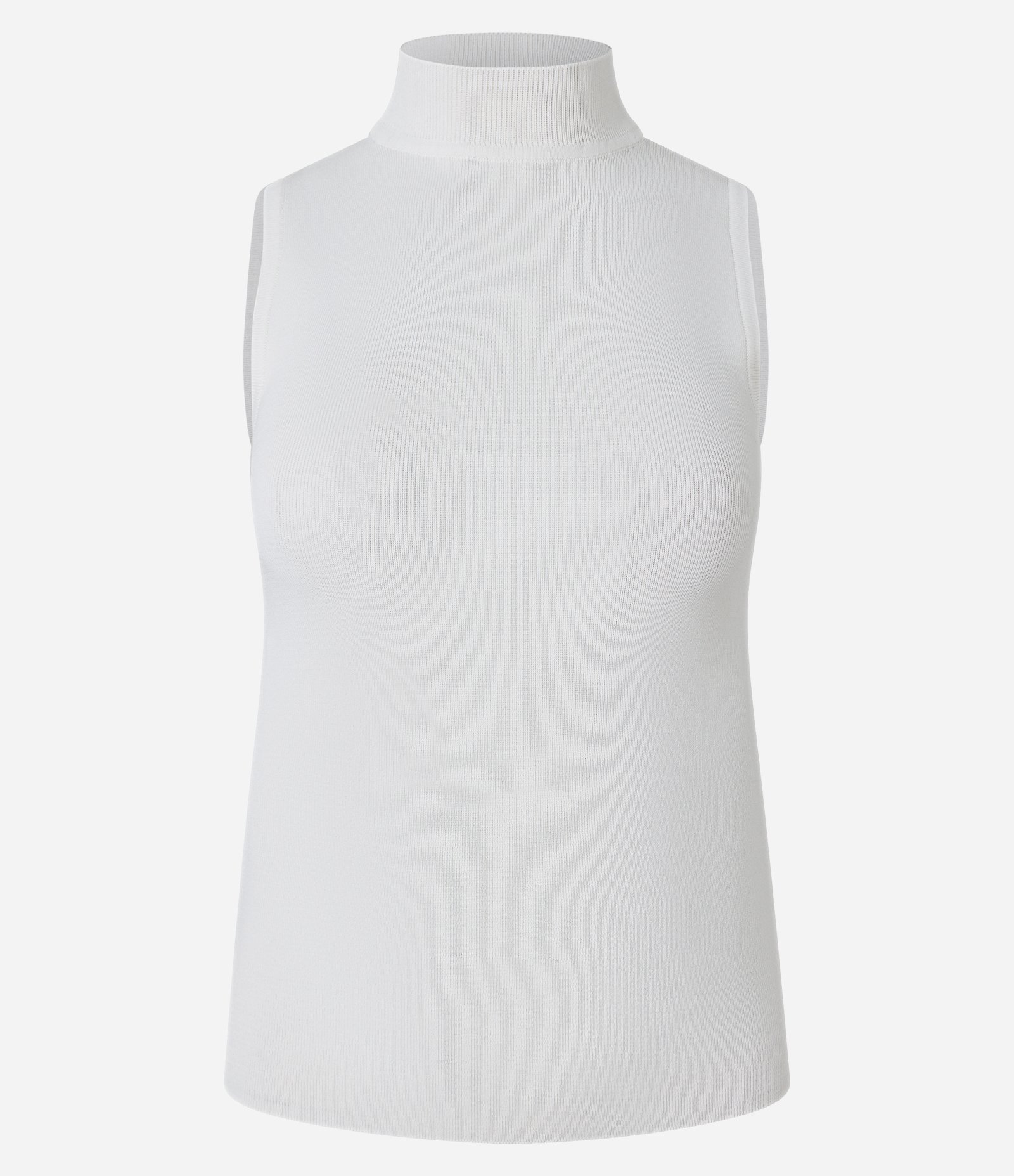 Blusa em Tricô com Golinha e Textura Canelada Branco 6