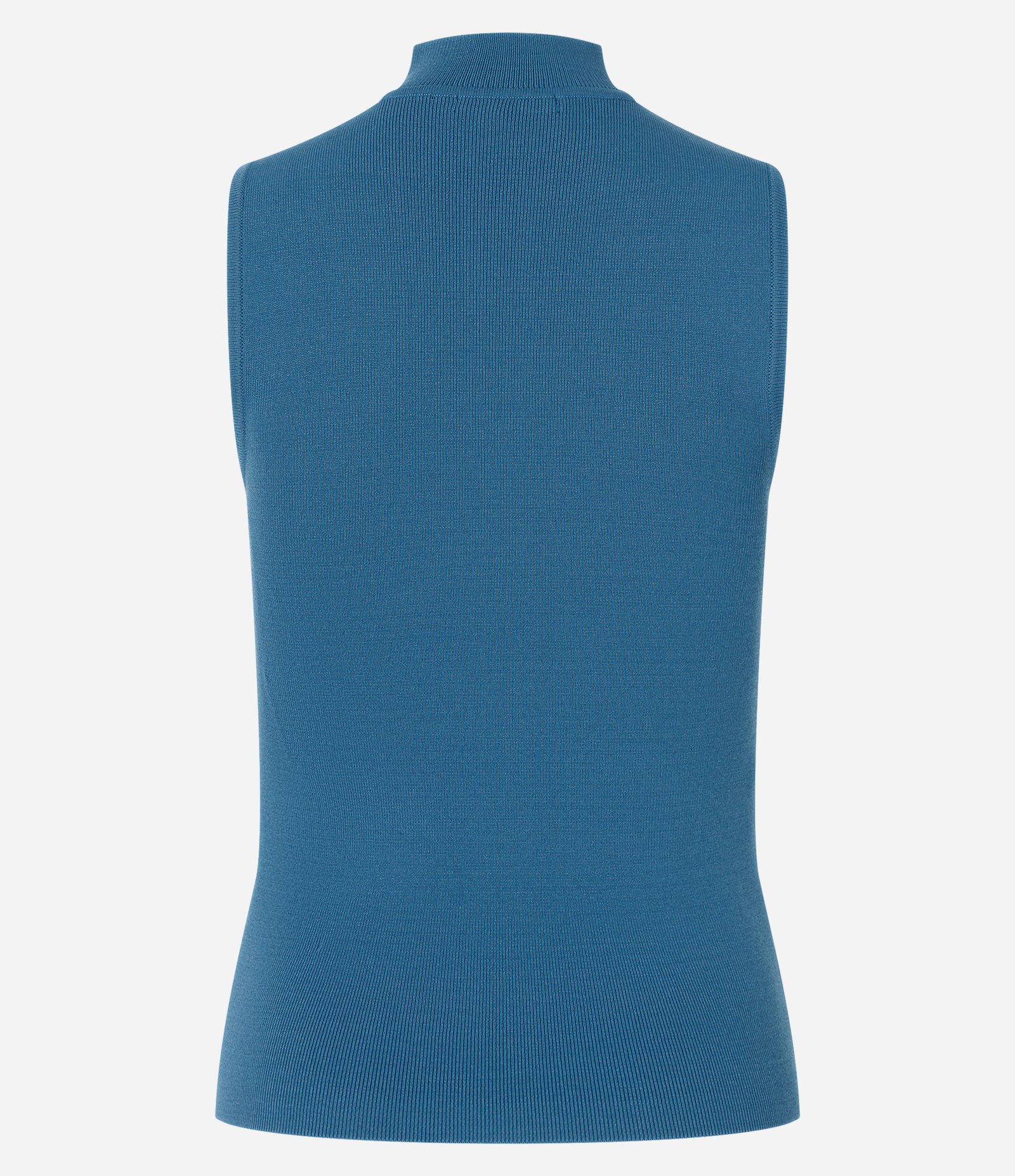 Blusa em Tricô com Golinha e Textura Canelada Azul 7