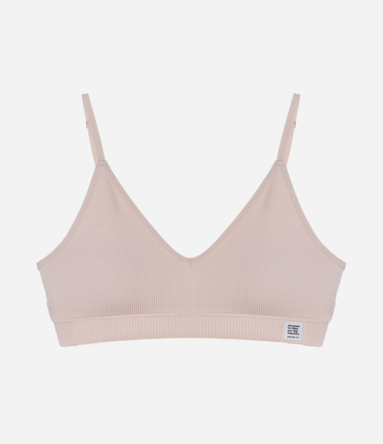 Sutiã Top sem Bojo em Microfibra com Textura Canelada Rosa Claro 4