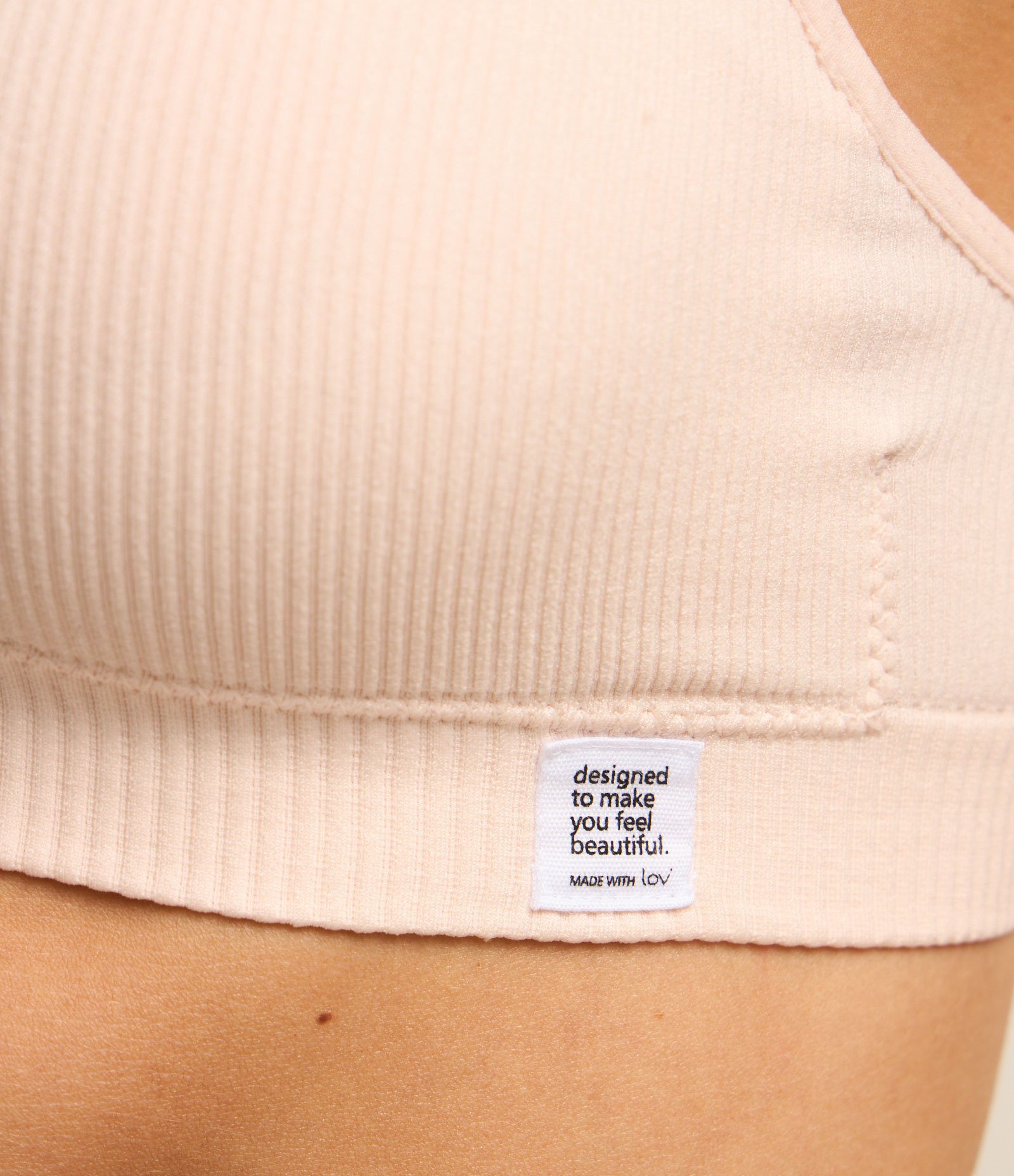 Sutiã Top sem Bojo em Microfibra com Textura Canelada Rosa Claro 3