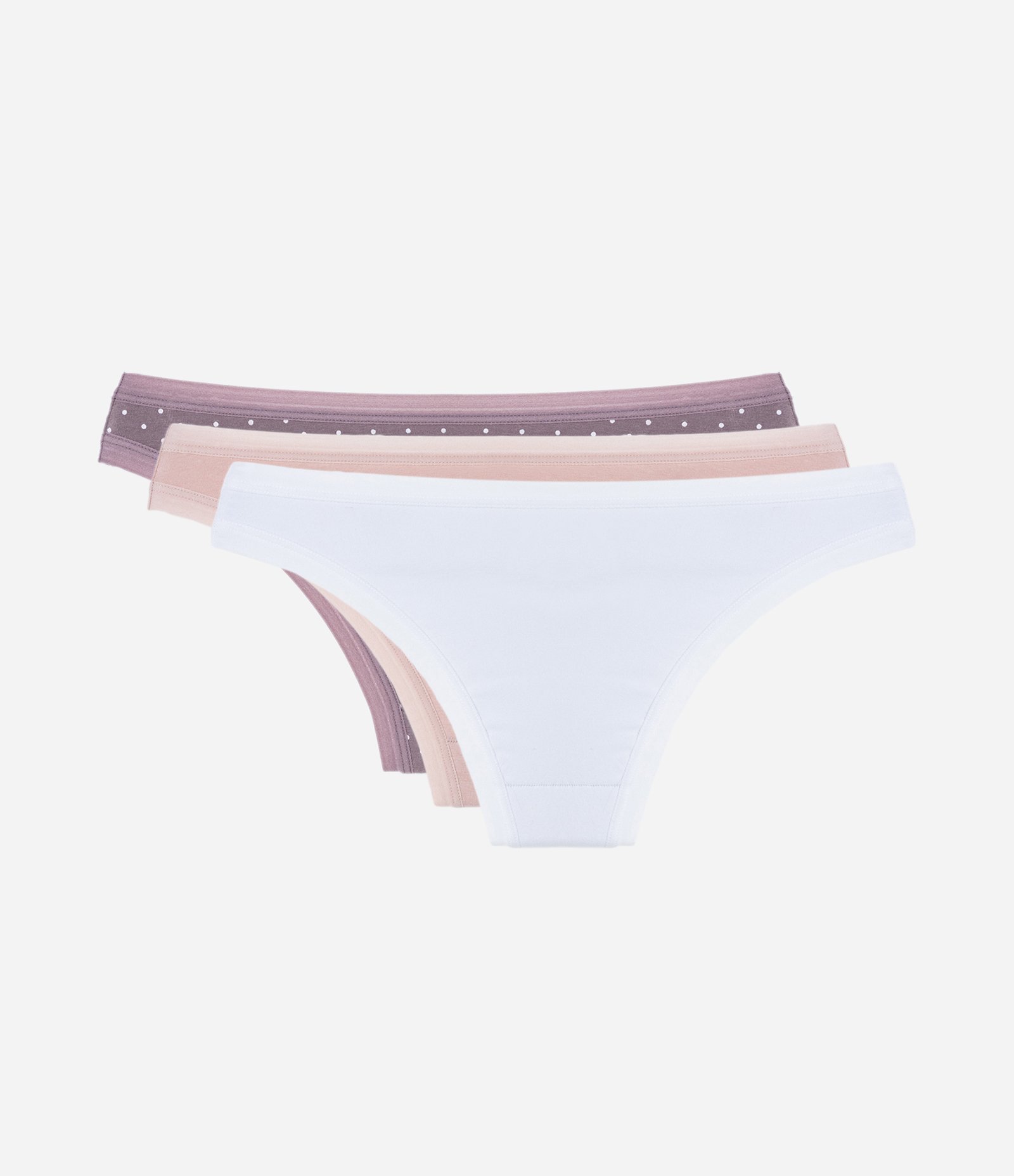 Kit 03 Calcinhas Biquíni em Algodão DelRio Bege 2