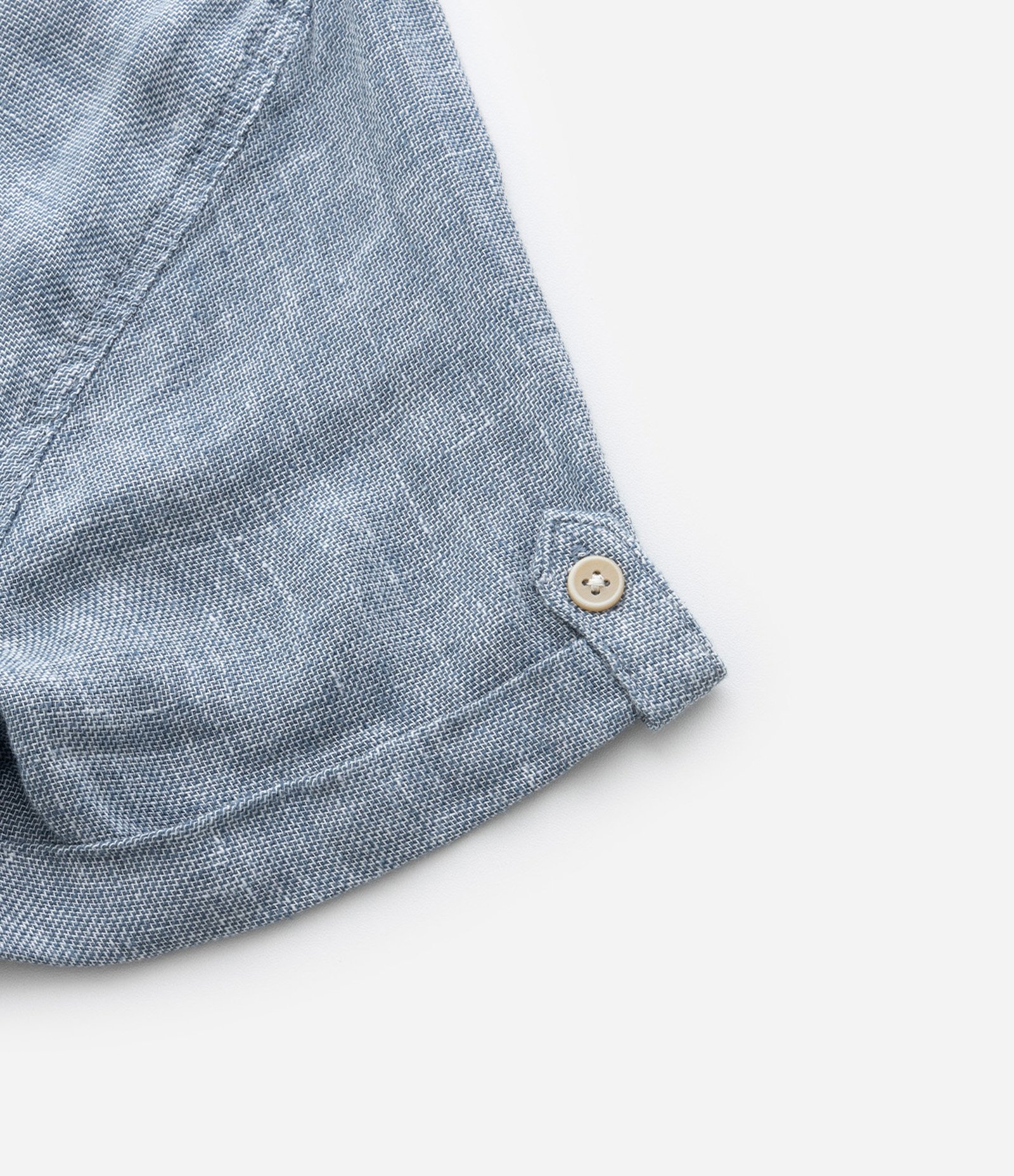 Camisa Infantil em Viscose e Linho com Bolsinho -Tam 5 a 14 Anos Azul 5