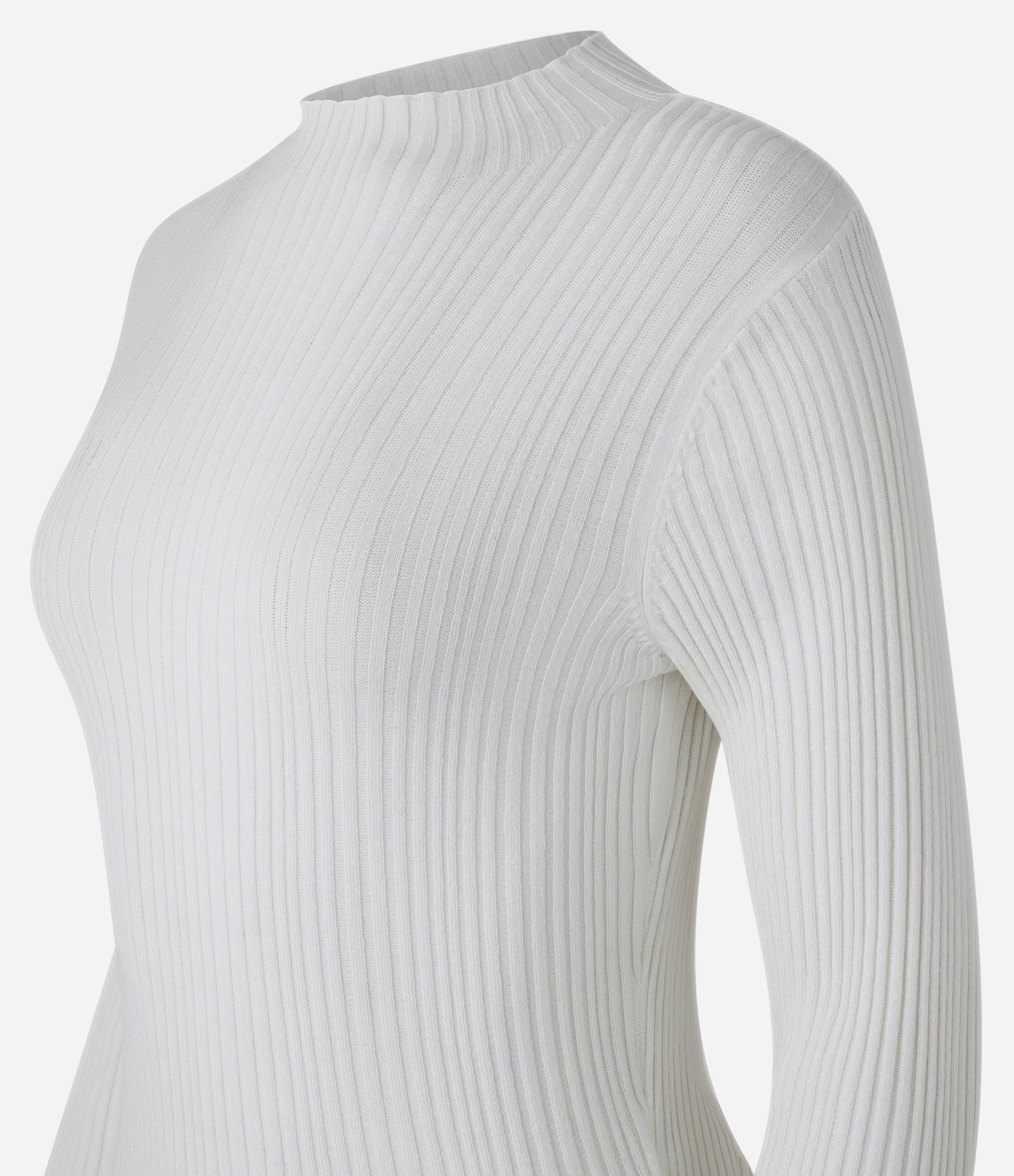 Blusa em Tricô com Golinha Alta Branco 5