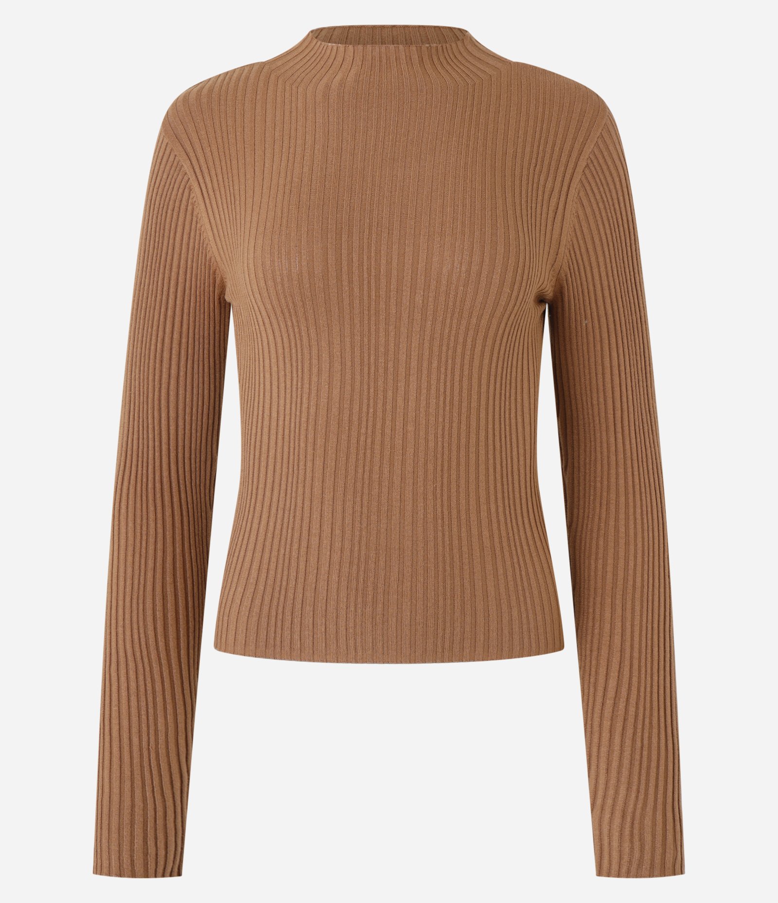 Blusa em Tricô com Golinha Alta Marrom Caramelo 4