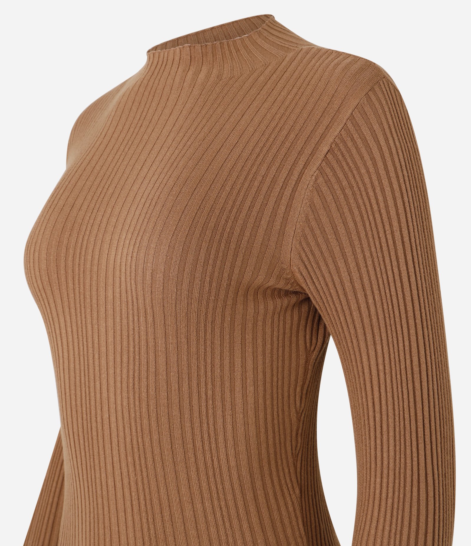 Blusa em Tricô com Golinha Alta Marrom Caramelo 5
