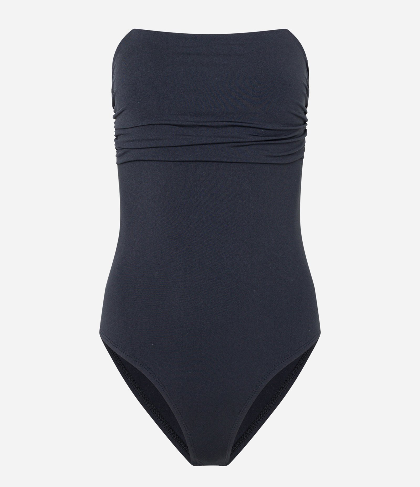 Body Tomara que Caia em Jersey com Busto Duplo Franzido Preto 4