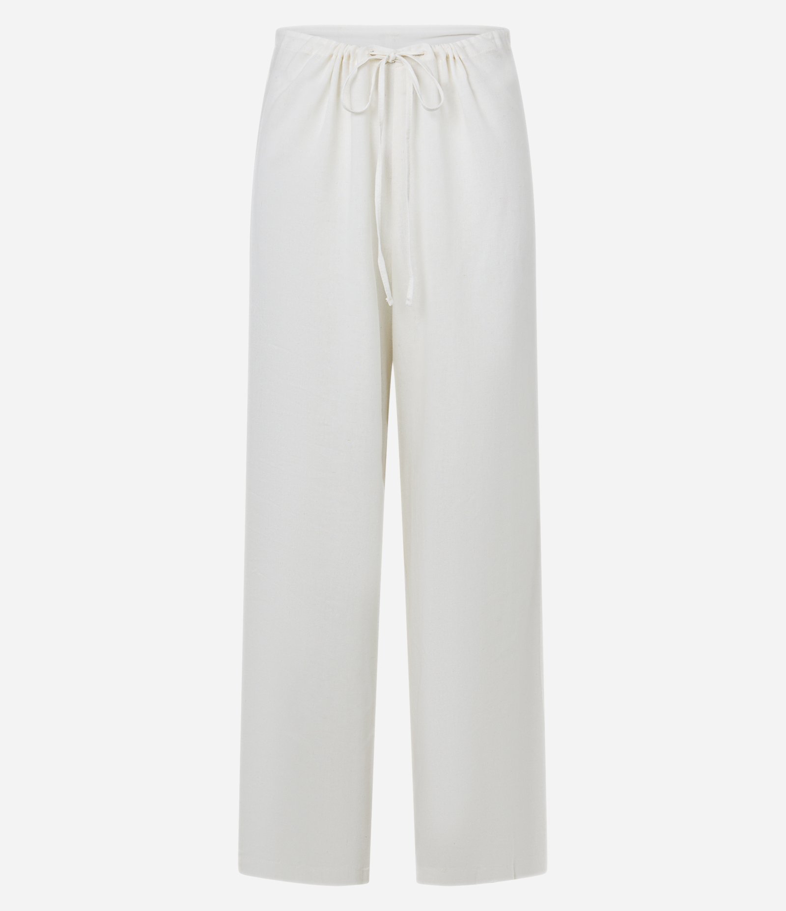 Saída de Praia Calça em Viscolinho com Amarração Off White 5
