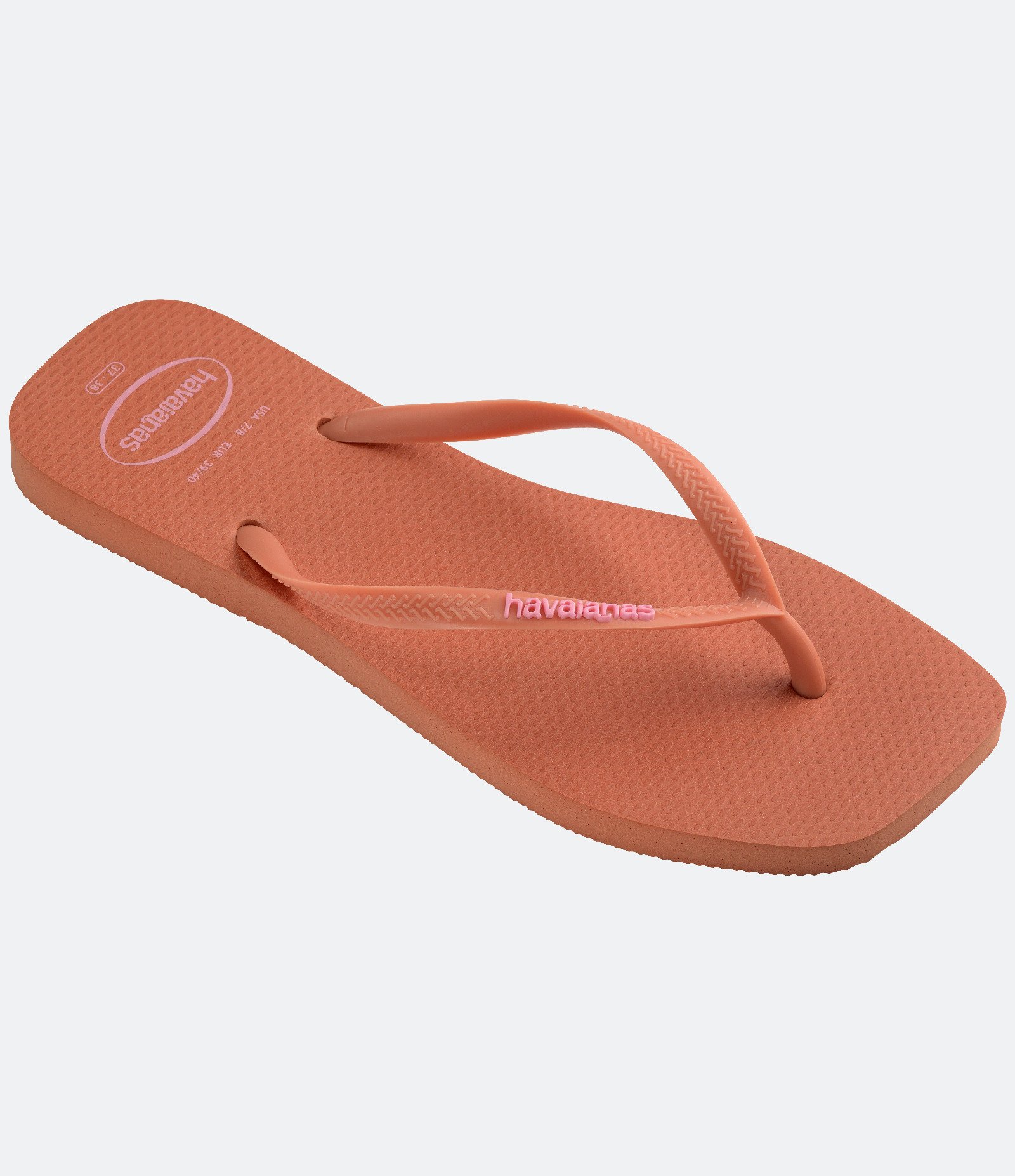 Chinelo Havaianas Slim Square com Bico Quadrado Rosa Coral 2