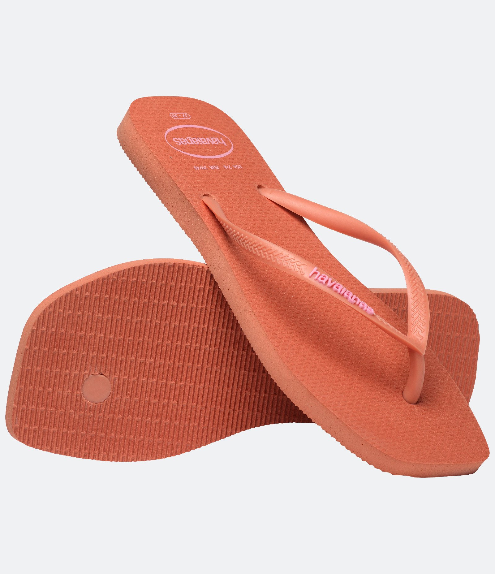 Chinelo Havaianas Slim Square com Bico Quadrado Rosa Coral 4