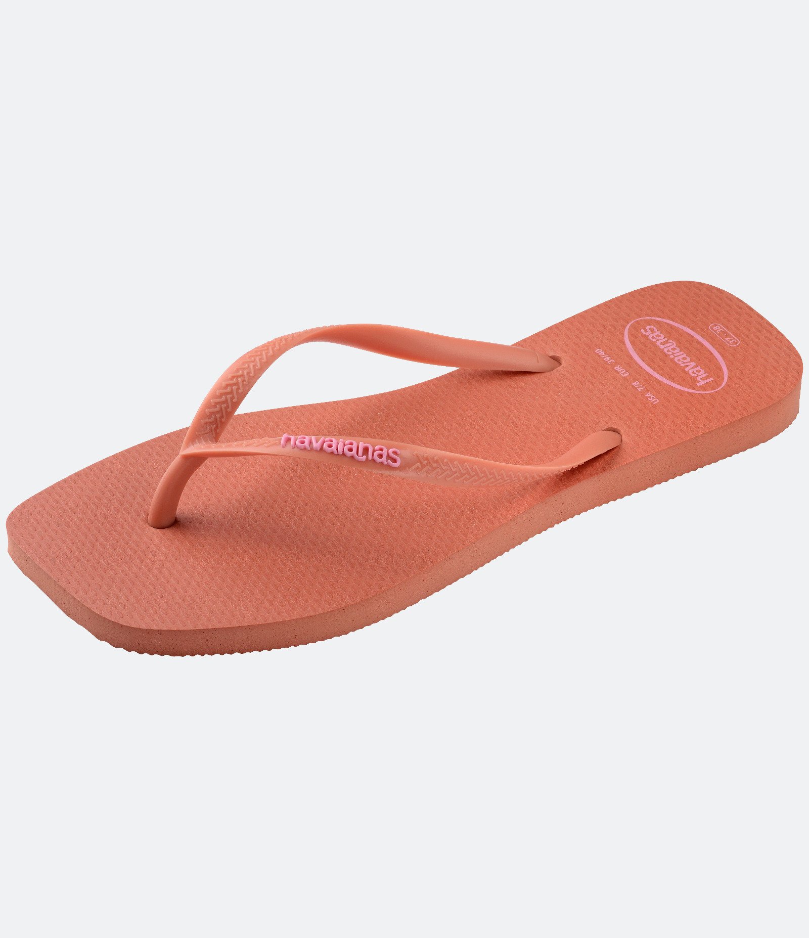 Chinelo Havaianas Slim Square com Bico Quadrado Rosa Coral 5