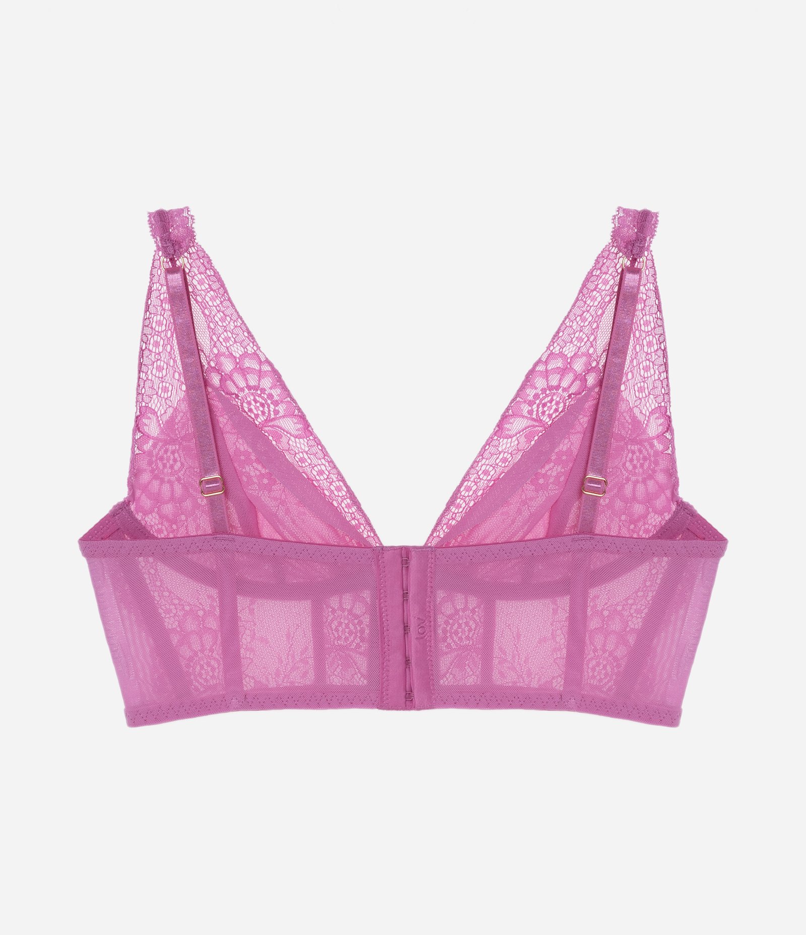 Sutiã Alongado Sem Bojo em Renda Rosa 4