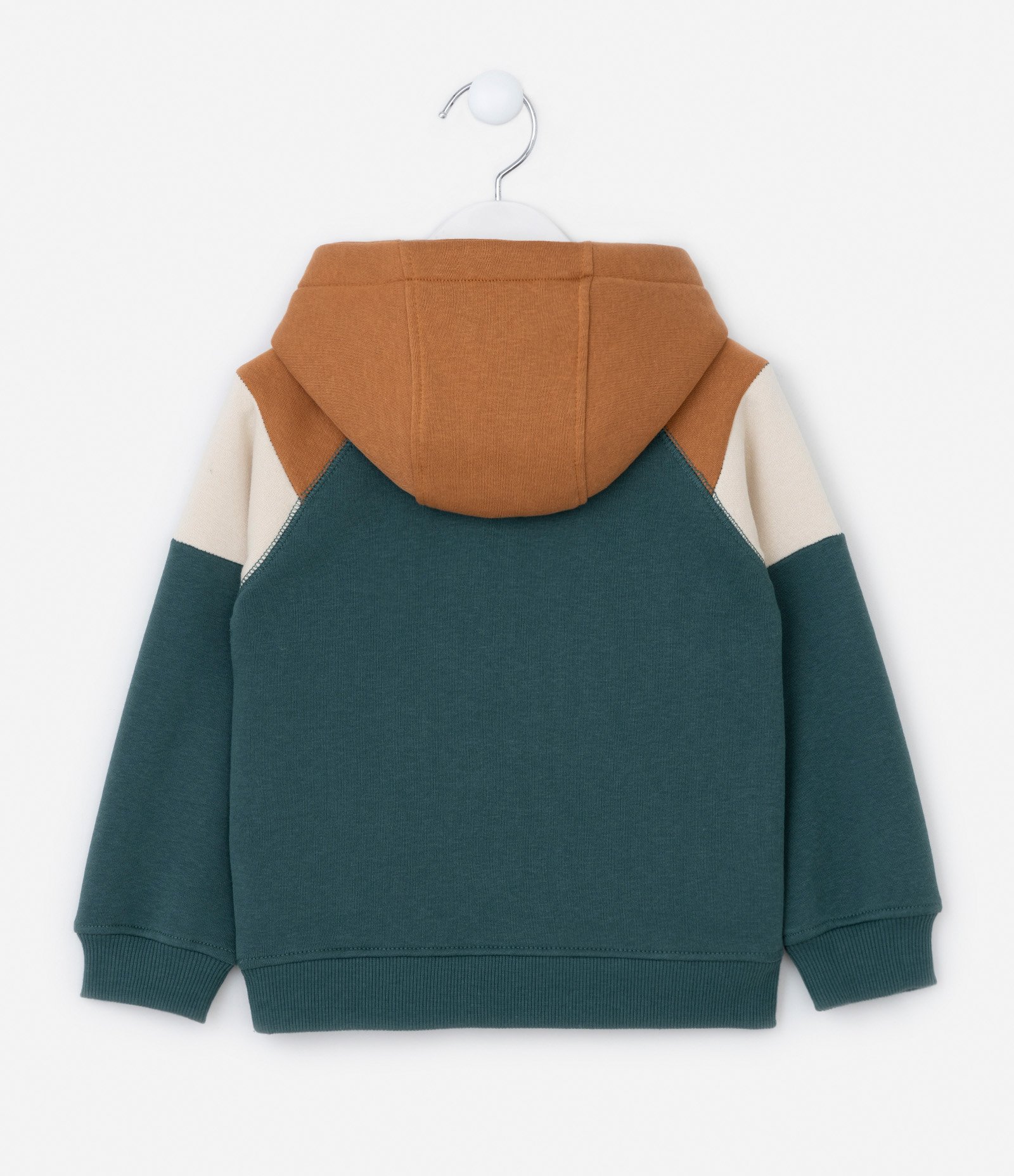 Blusão Infantil com Recortes e Estampa Tigre - Tam 1 a 5 Anos Verde/Marrom 2