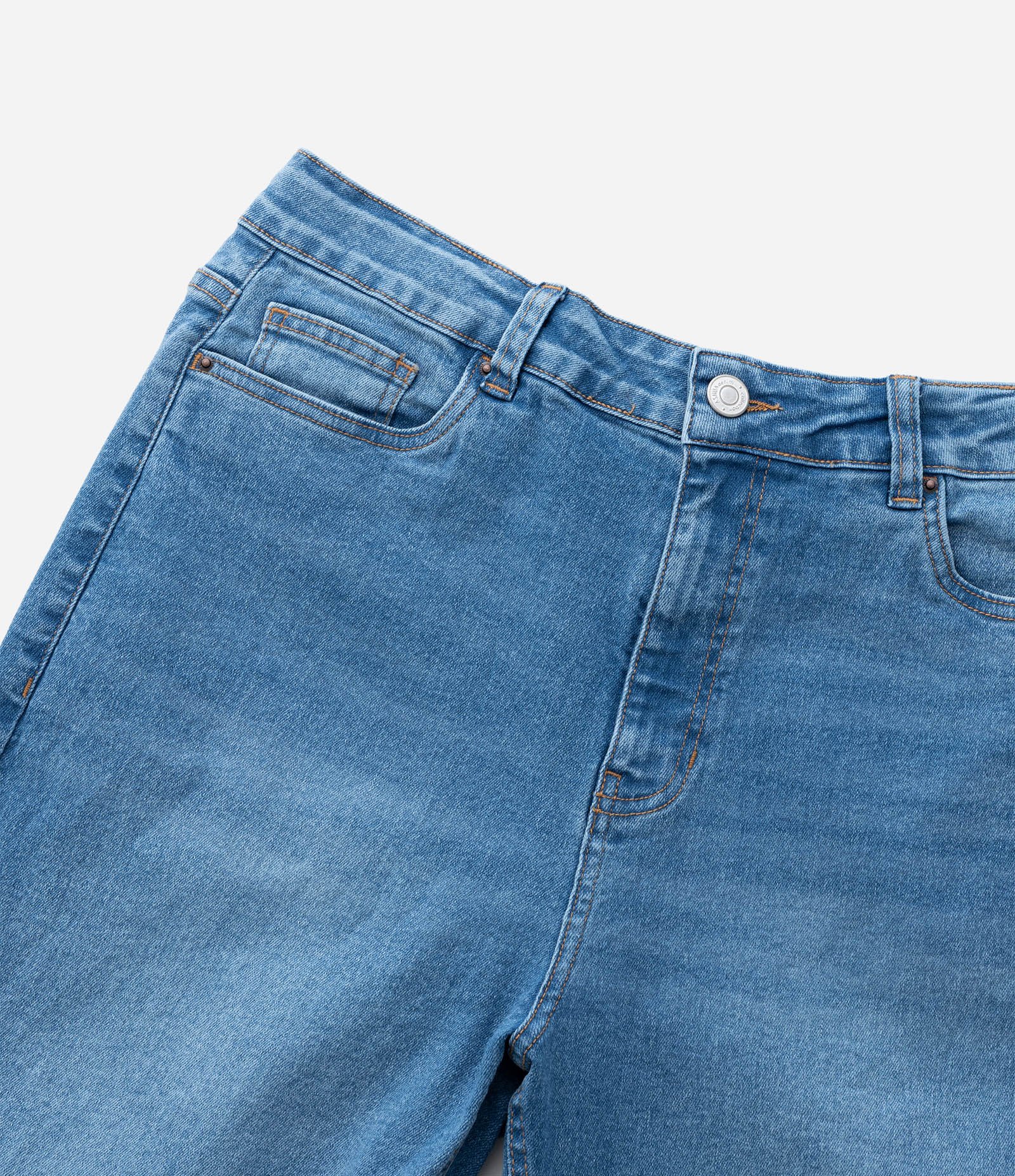 Calça Reta em Jeans com Elastano Curve & Plus Size Azul 9