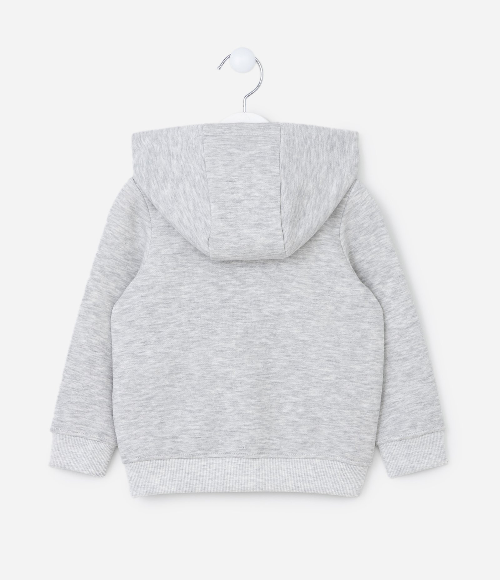 Jaqueta Infantil com Capuz e Bolsos - Tam 1 a 6 Anos Cinza 2