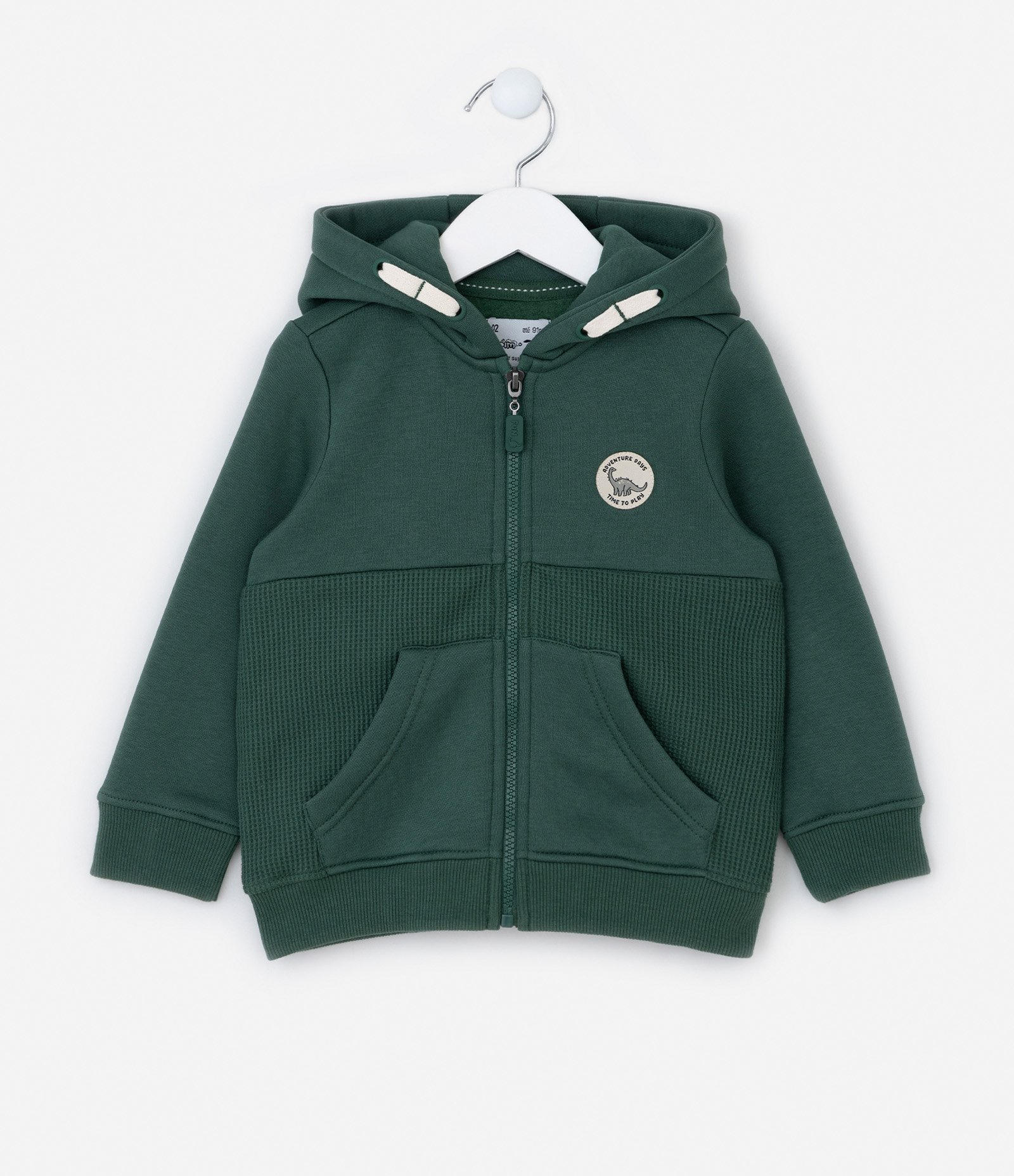 Jaqueta Infantil com Capuz e Bolsos - Tam 1 a 6 Anos Verde Escuro 1