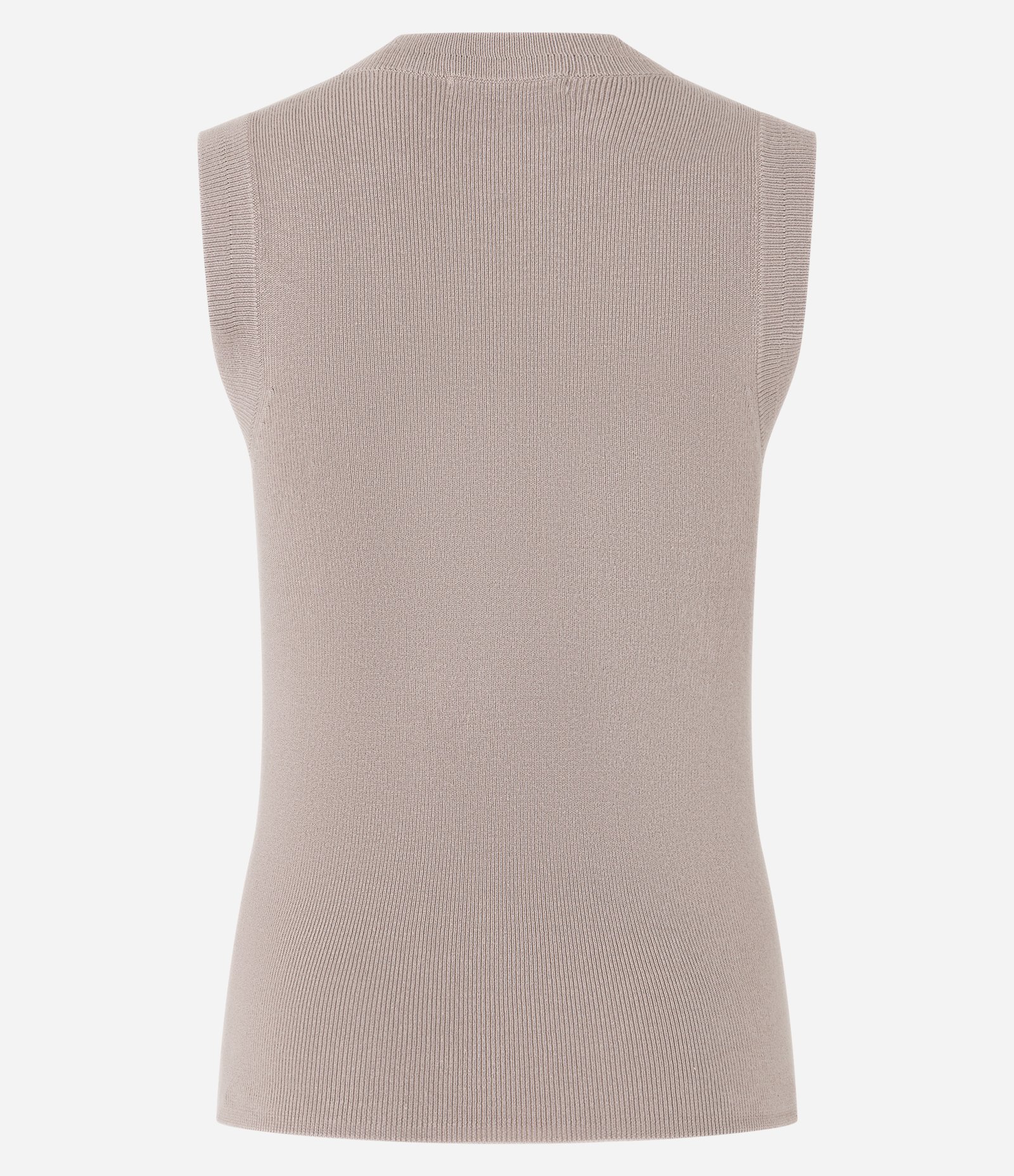 Blusa Sem Manga em Tricô com Recorte Vazado Cinza 7