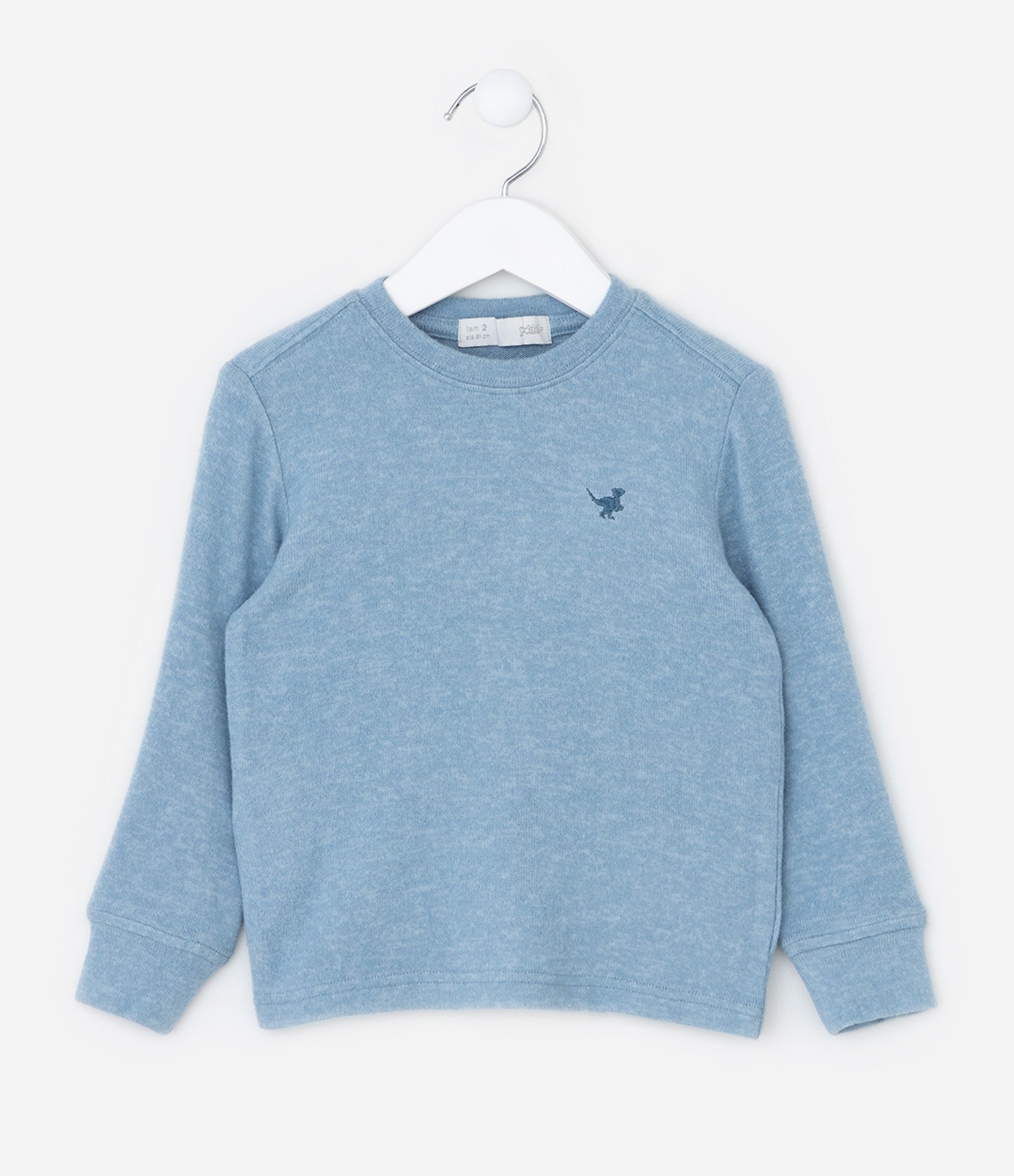 Blusão Infantil com Bordado Dino - Tam 1 a 6 Anos Azul 1