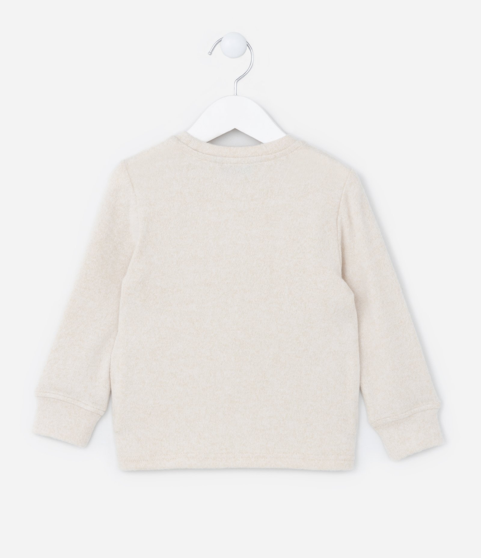 Blusão Infantil com Bordado Dino - Tam 1 a 6 Anos Bege Claro 2