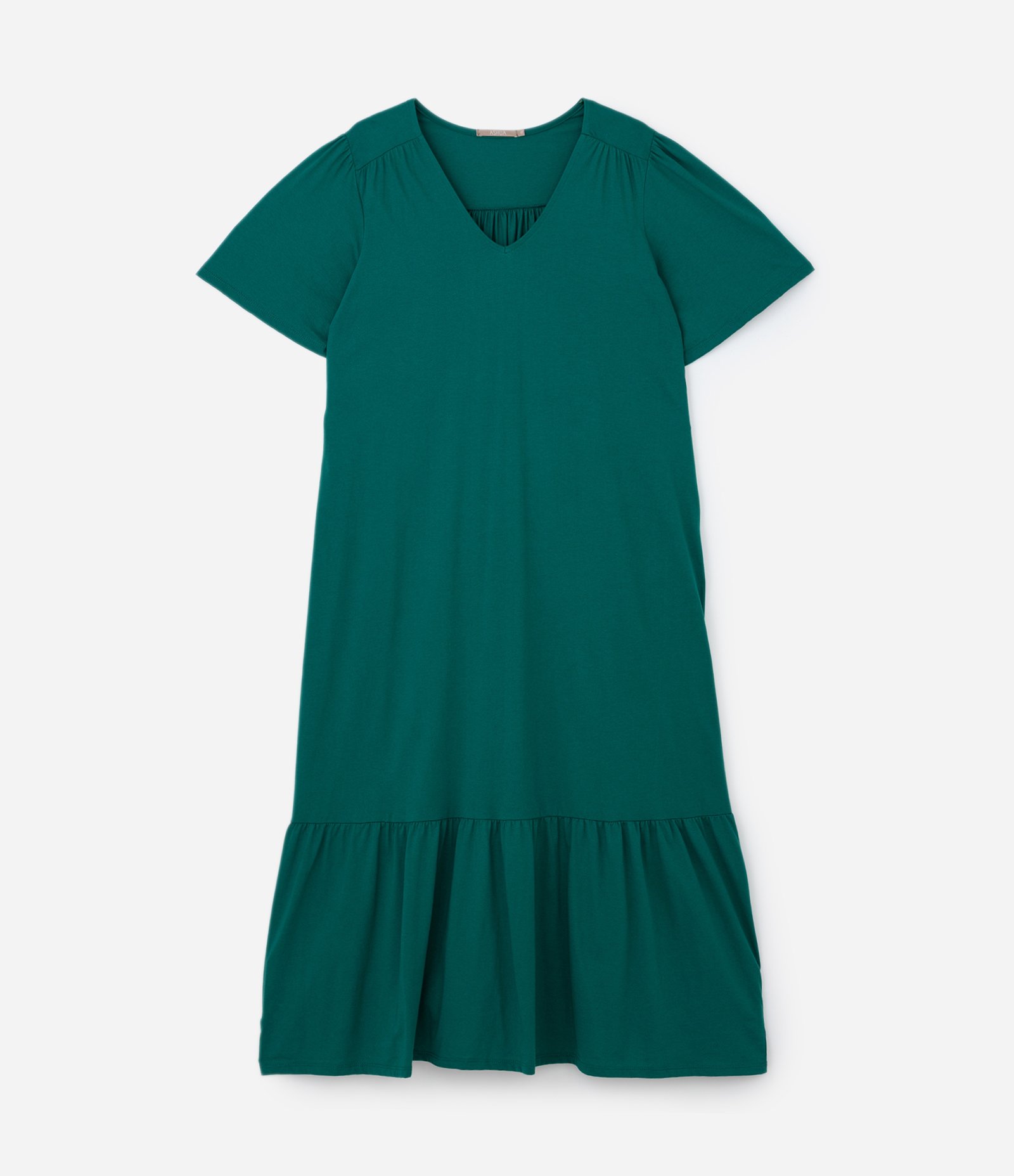 Vestido Midi Algodão com Recorte Franzido Curve & Plus Size 4