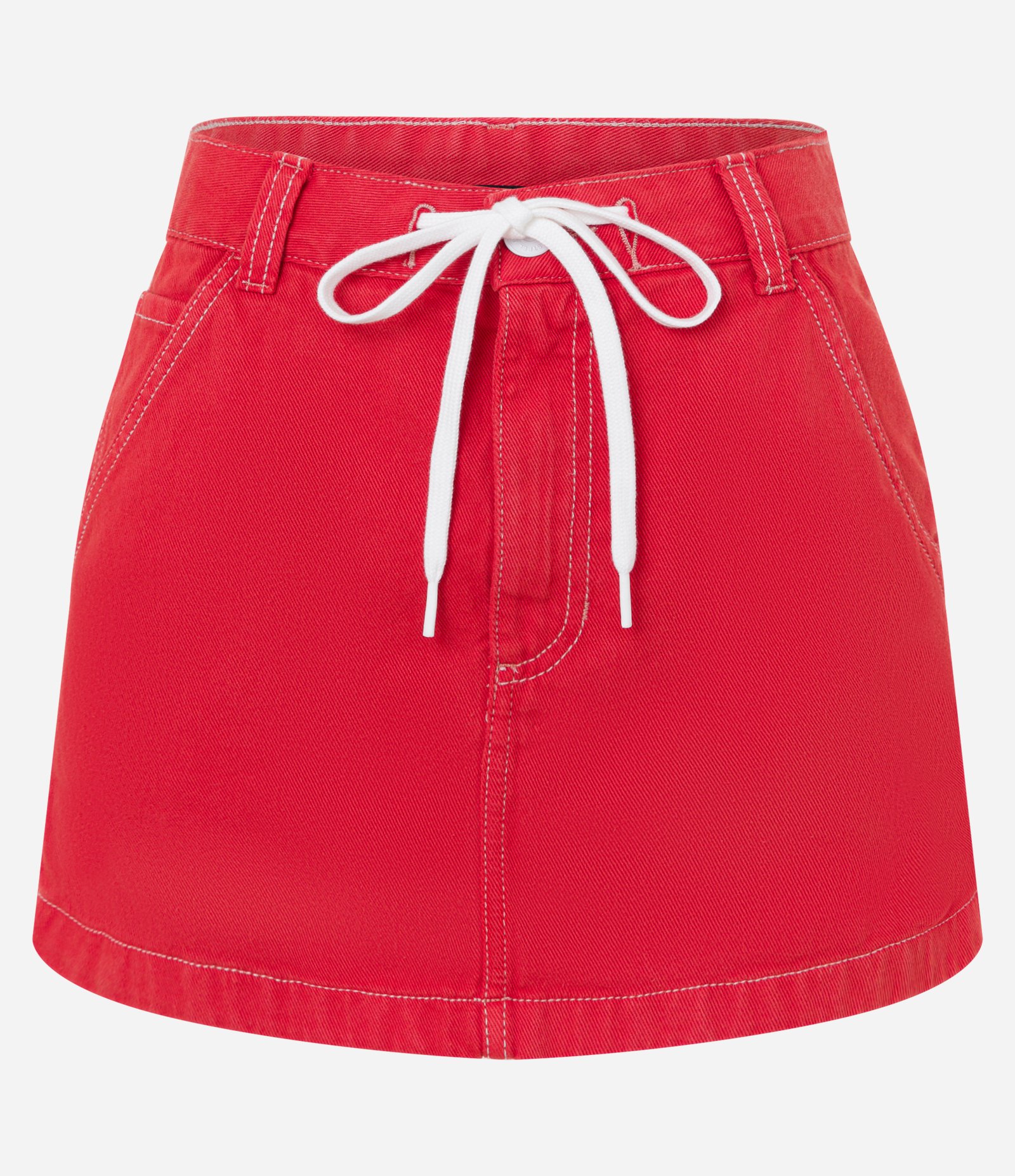 Saia Curta em Sarja com Cadarço para Amarração Vermelho 6