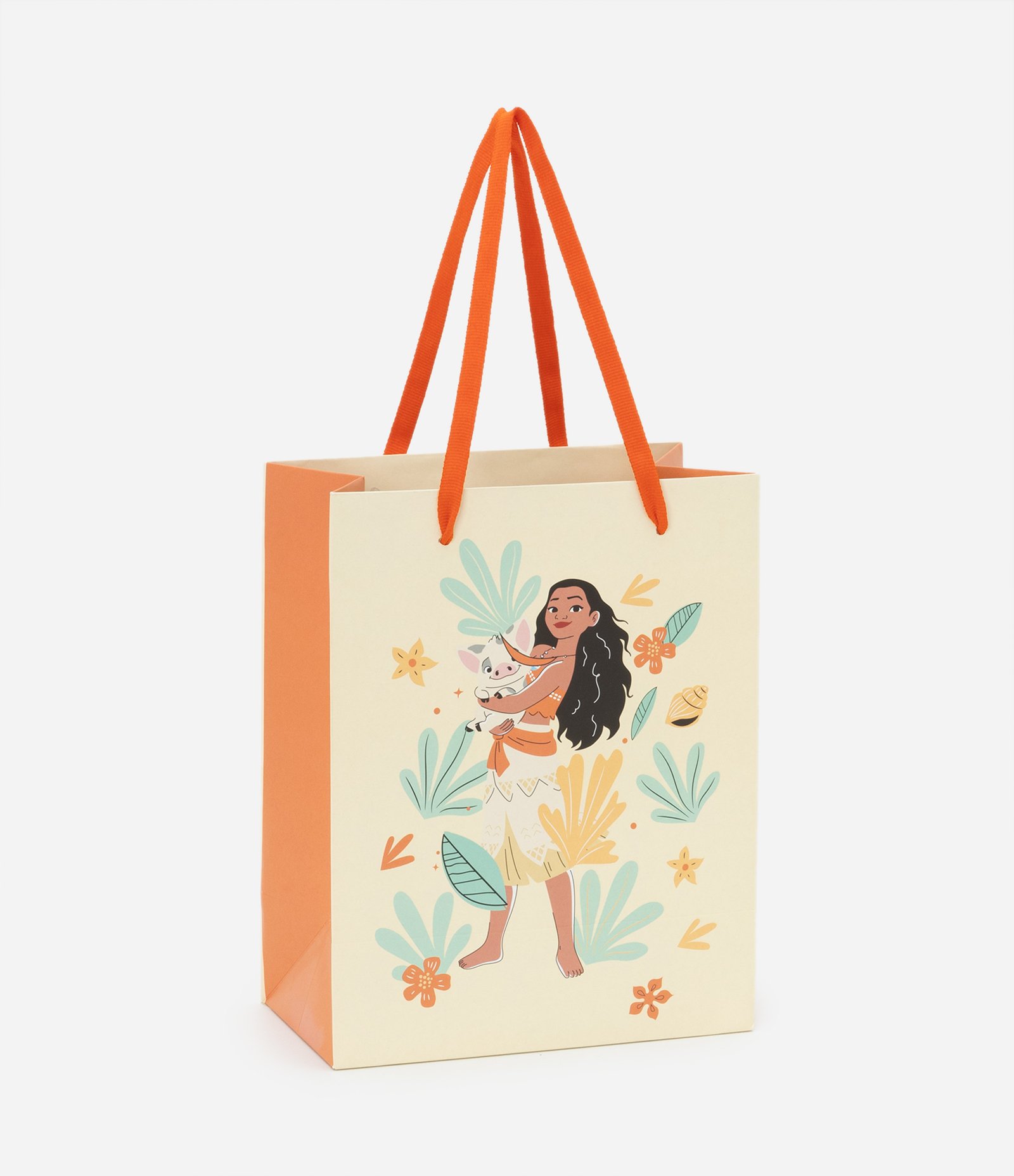 Embalagem de Presente Pequena com Estampa Moana Laranja 1