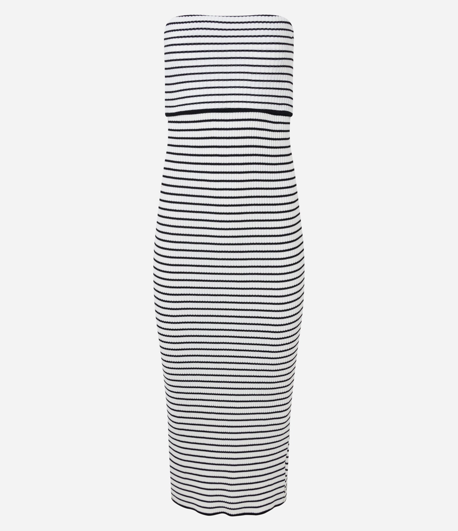 Vestido New Midi em Tricô Listrado e Pala Virada GG 5