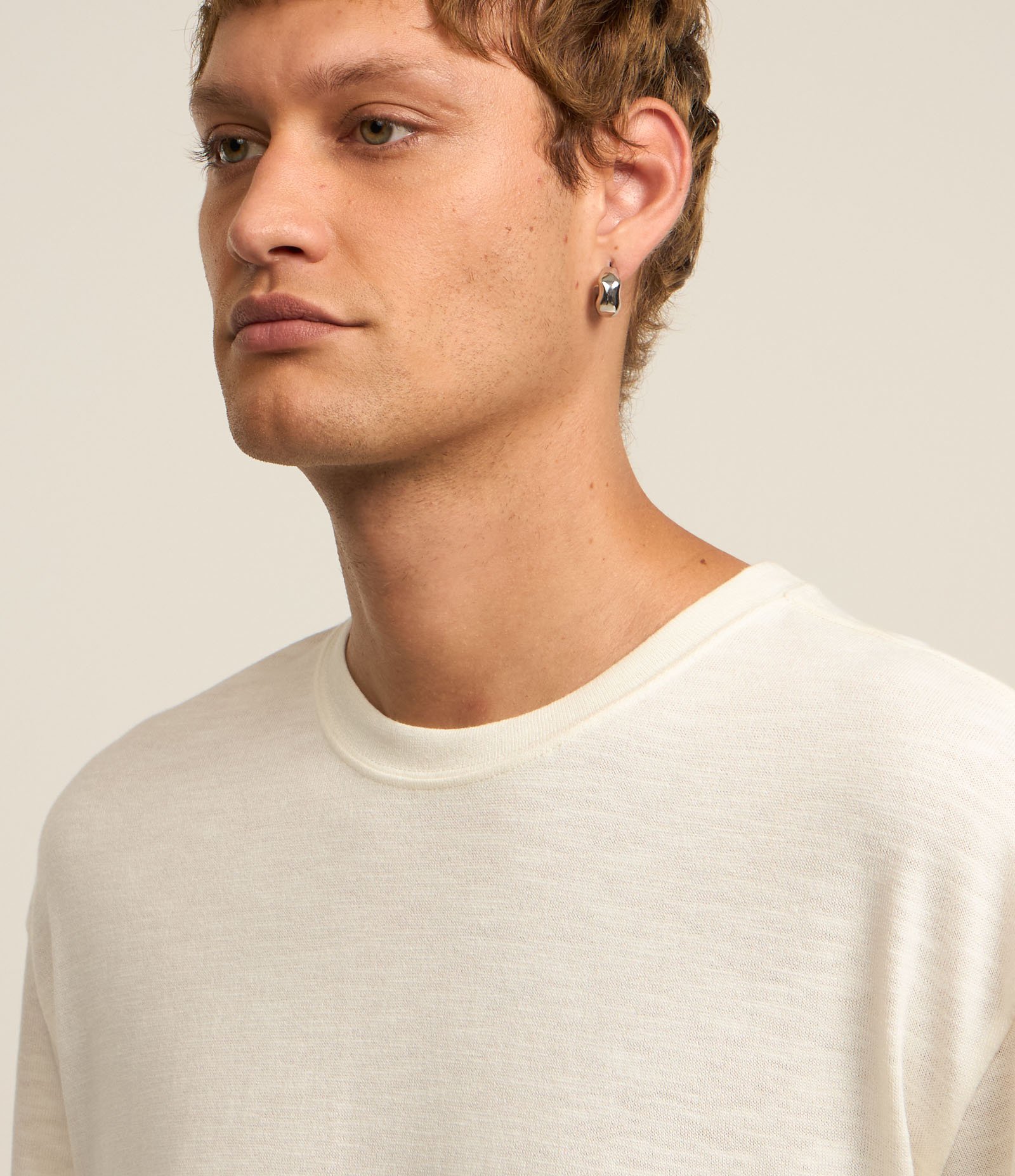 Camiseta Relaxed Básica em Flamê Branco 3