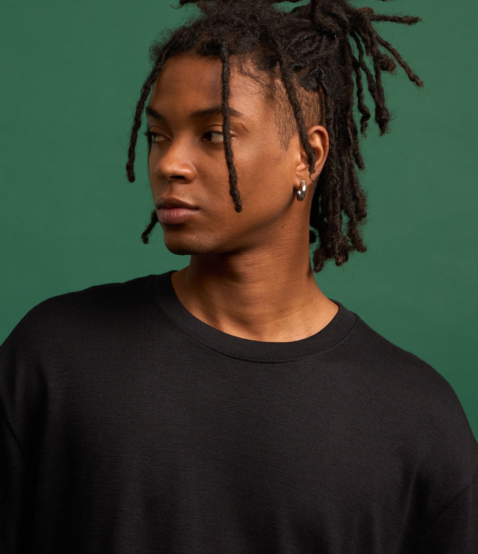 Camiseta Relaxed Básica em Flamê Preto 5