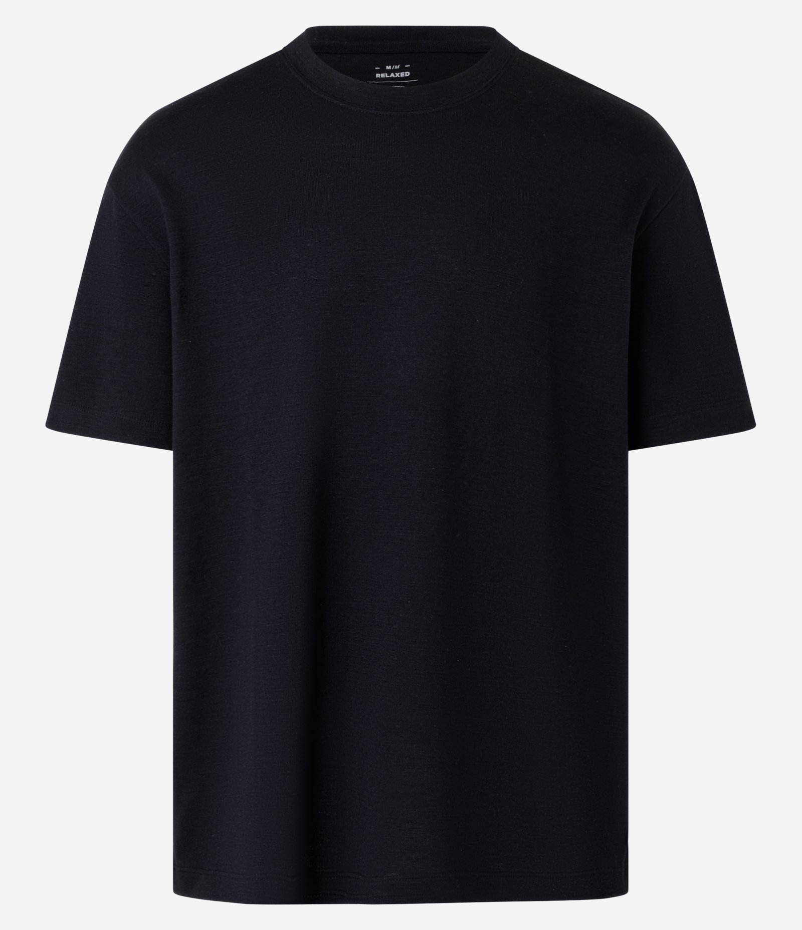 Camiseta Relaxed Básica em Flamê Preto 6