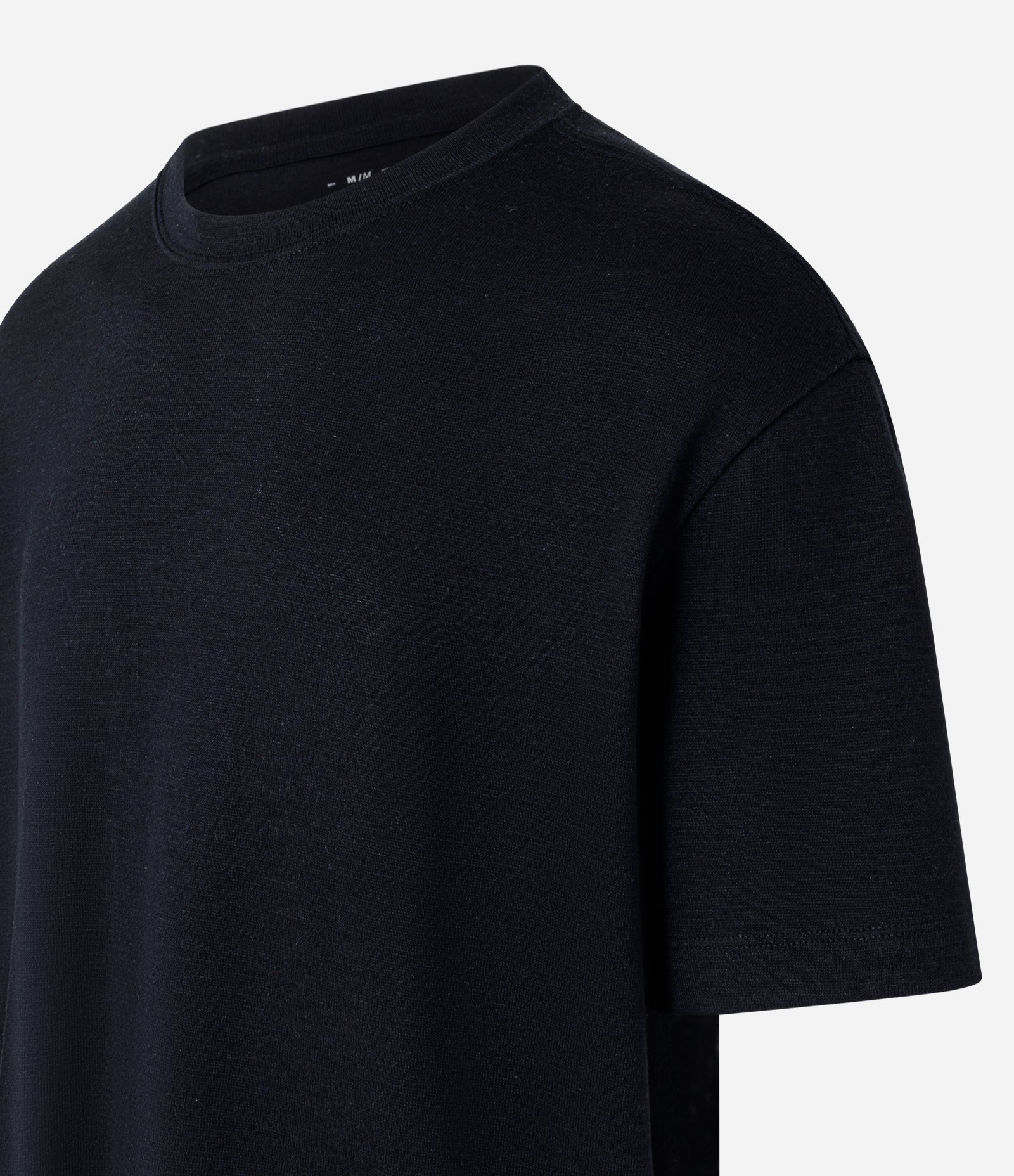 Camiseta Relaxed Básica em Flamê Preto 7