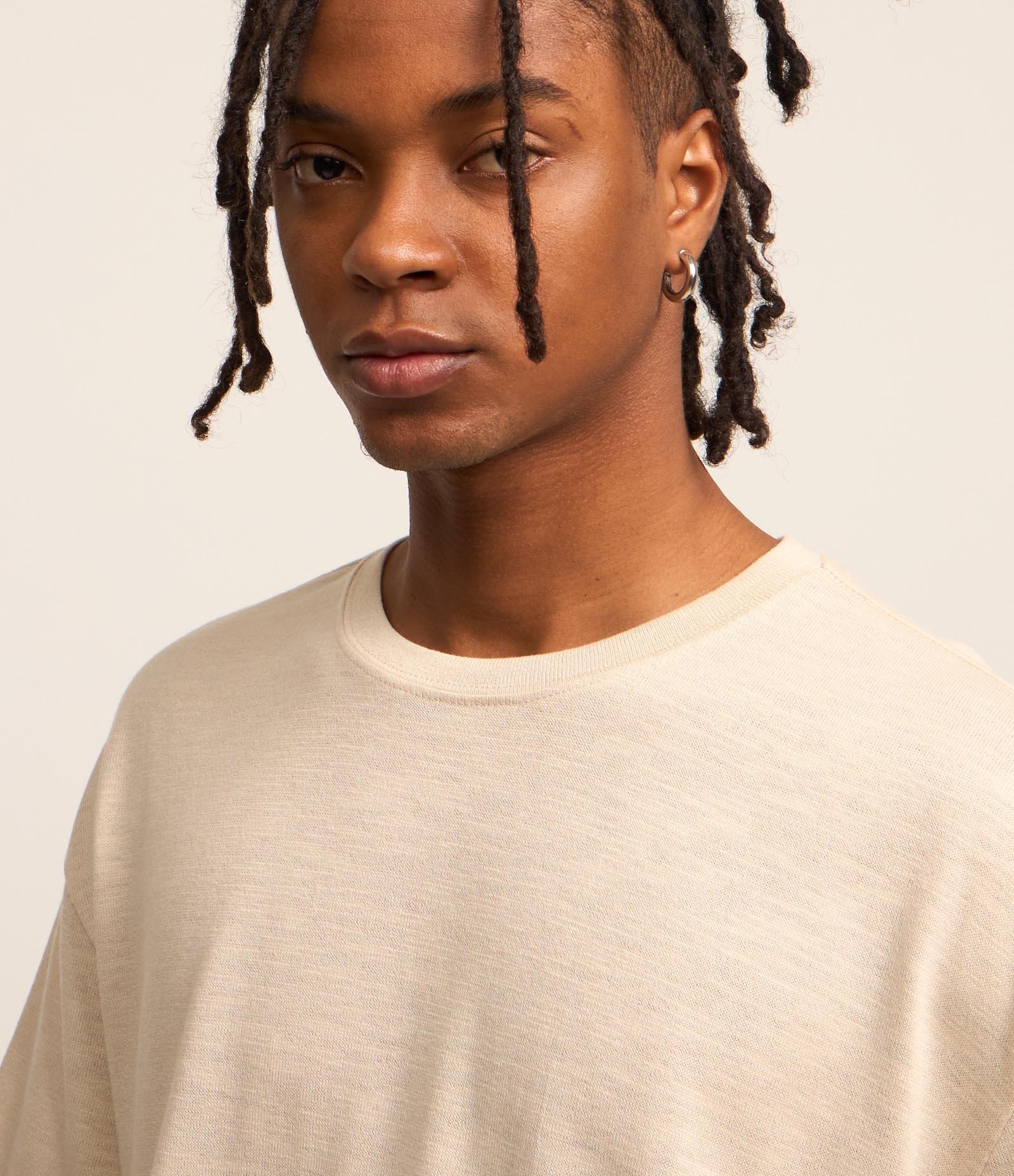 Camiseta Relaxed Básica em Flamê Bege 3