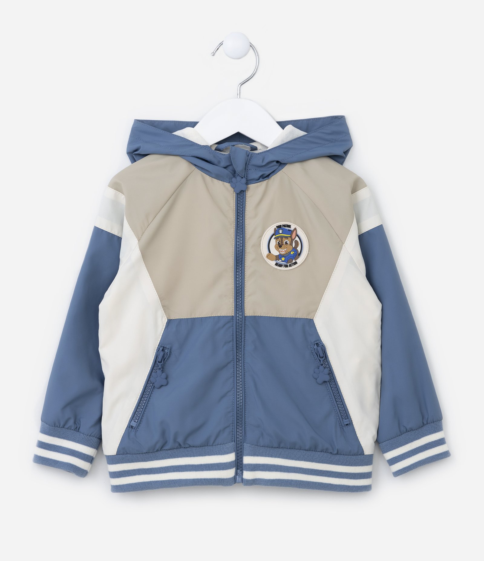 Jaqueta Infantil com Recortes e Estampa Patrulha Canina - Tam 1 a 5 Anos Azul/Bege 2