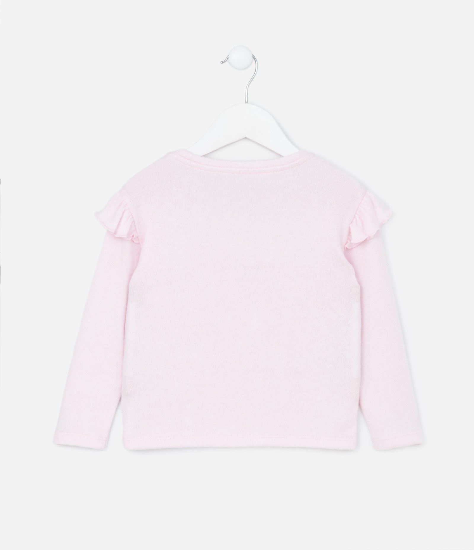 Blusa Infantil em Tricô com Babadinhos - Tam 1 a 5 Anos Rosa 2