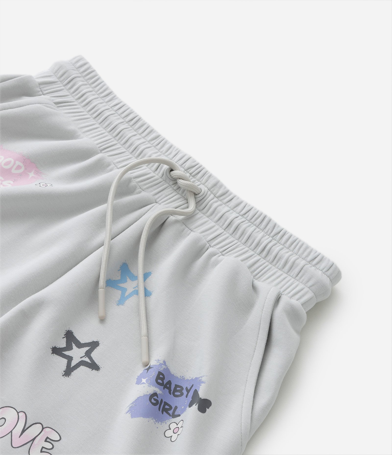 Bermuda Infantil em Microfibra com Estampa Divertida Baby Girl -Tam 5 a 14 Anos Cinza 5